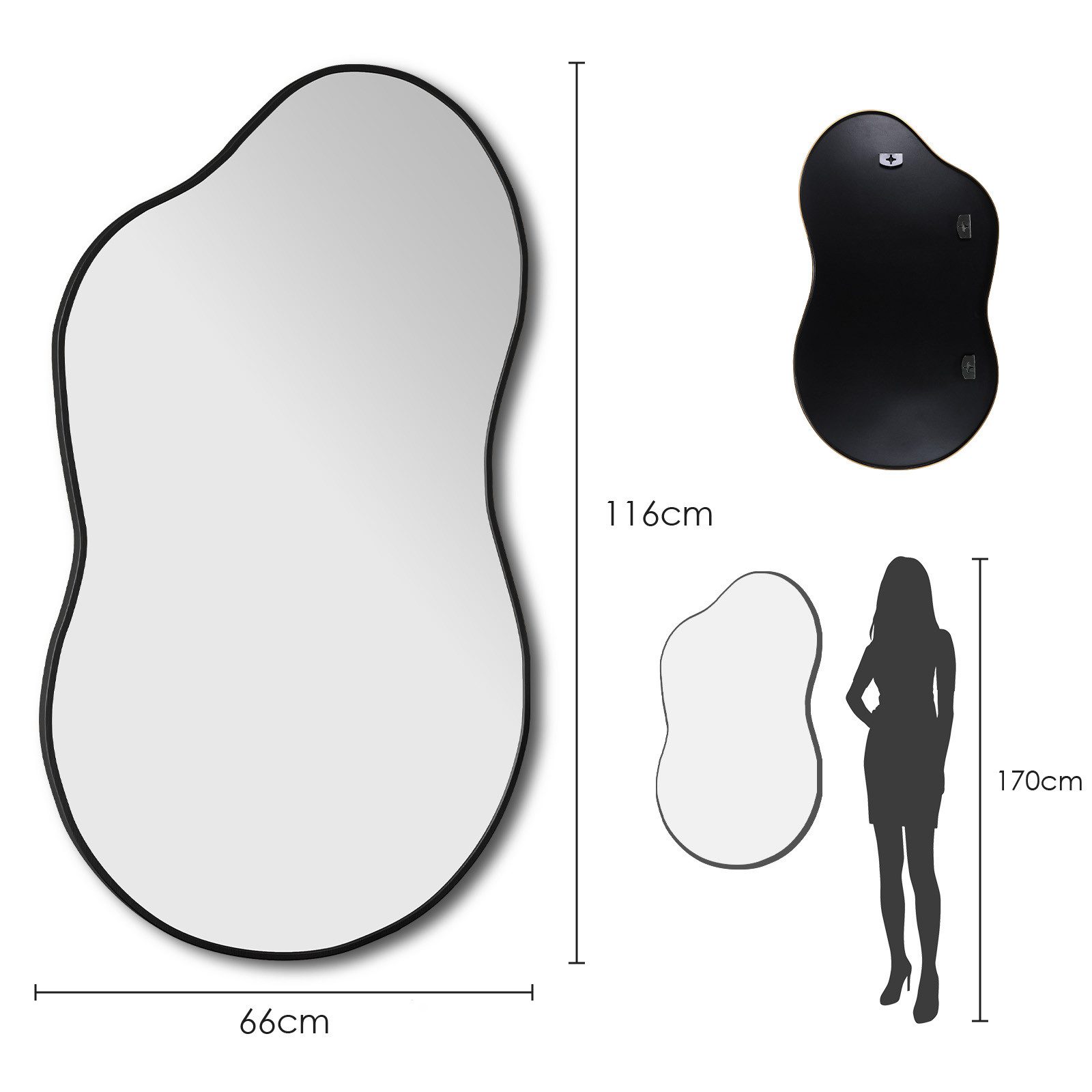TLGREEN Dekospiegel Wandspiegel, (Wolkenspiegel mit Gehärtetes Glas, Alumin günstig online kaufen