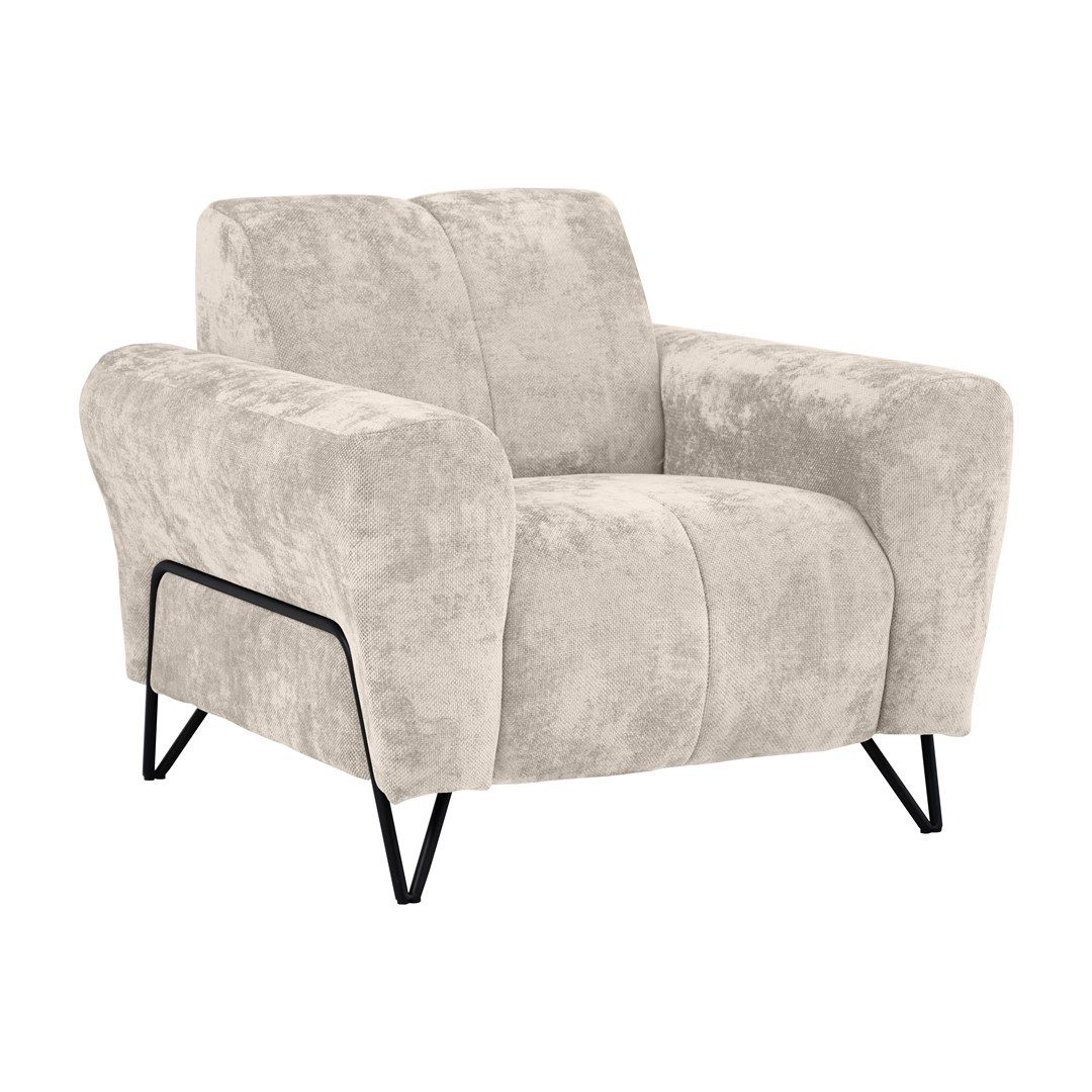 Beautysofa Sessel mit Metallbeine in schwarzer günstig online kaufen