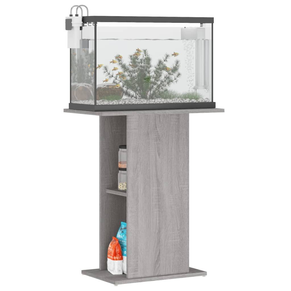vidaXL Aquariumunterschrank Aquariumständer Grau Sonoma 60,5x36x72,5 cm Holzwerkstoff