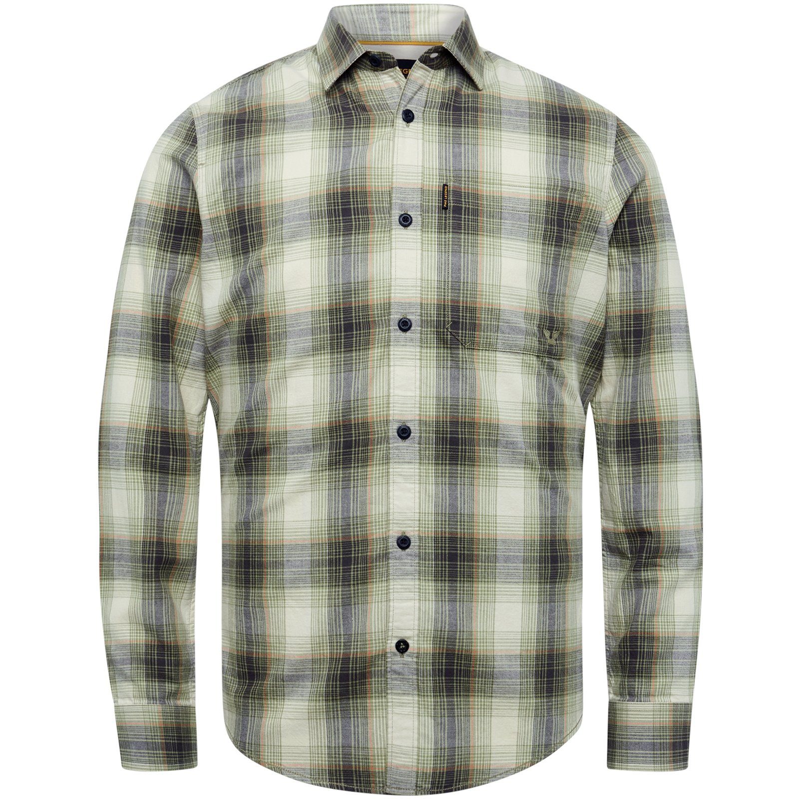 LEGEND grün Ctn Check Shirt Sleeve Long & Twill Yd T-Shirt PME Langarmshirt