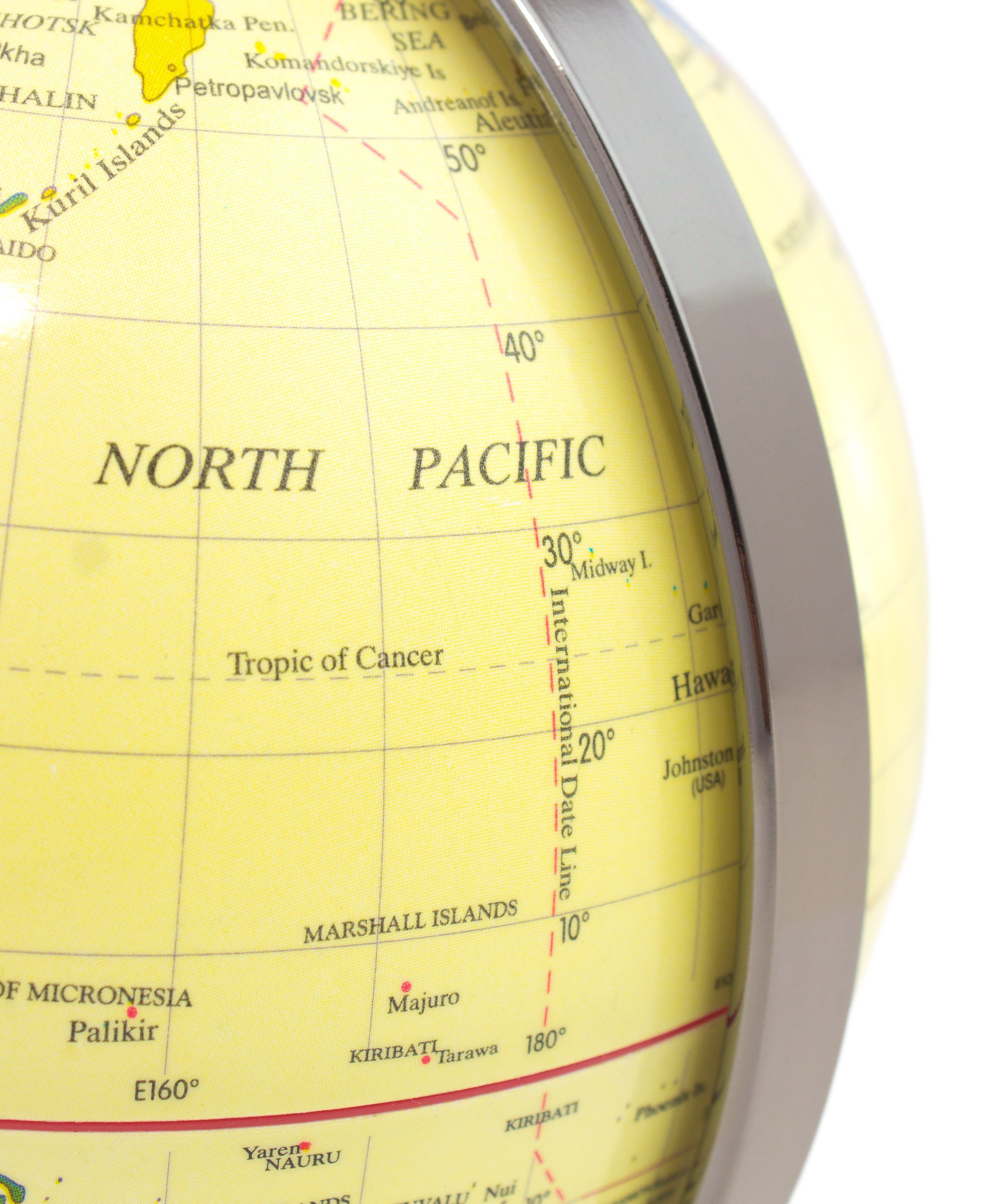 BRUBAKER Globus Designer Weltkugel, 19 cm groß, (1-tlg), stilvolle Erdkugel aus Acryl und Edelstahl, Globus Deko Kugel, Büro