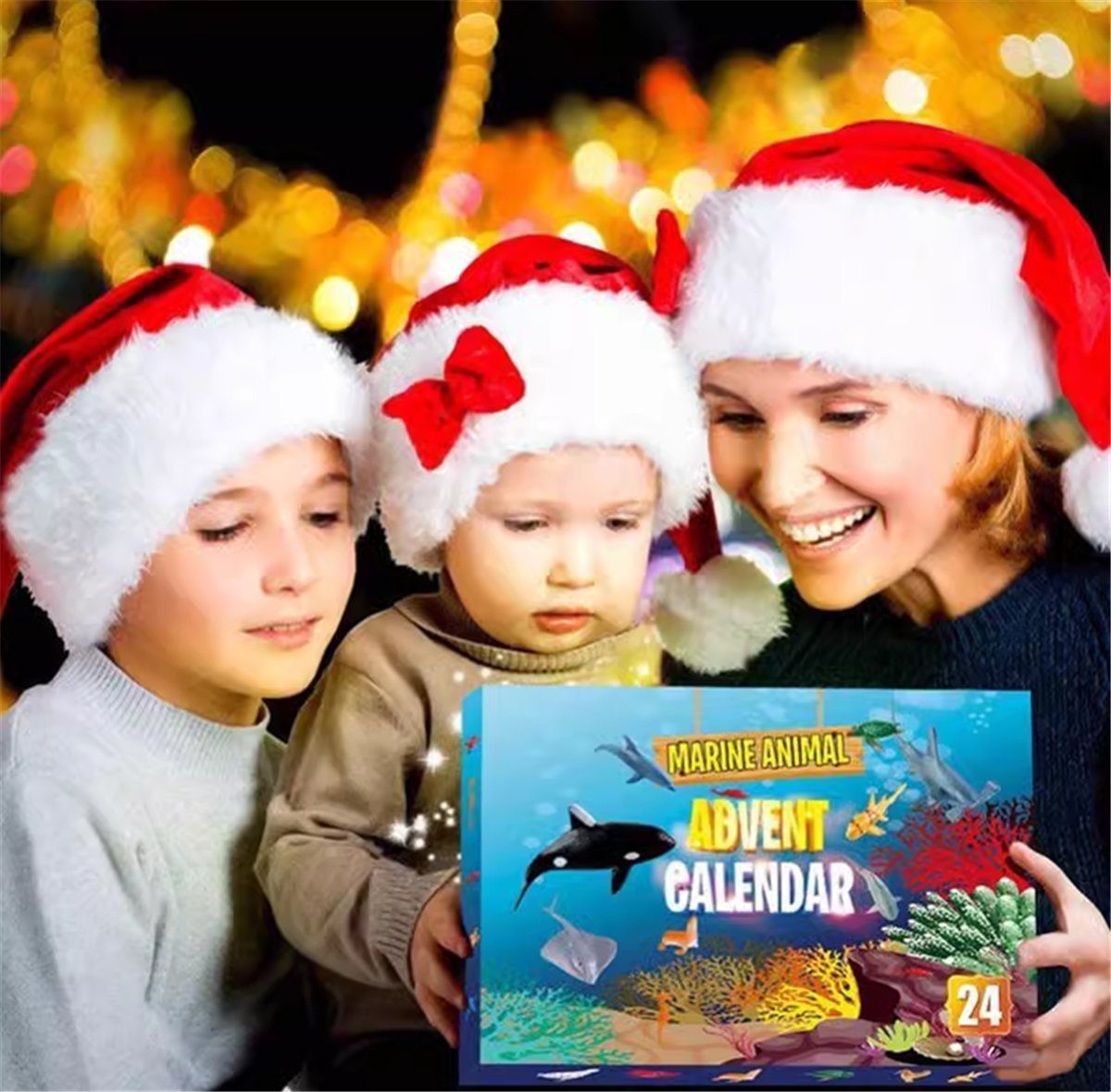 Adventskalender Feiertags-Countdown-Blindbox-Meereslebensspielzeug TUABUR (1-tlg)