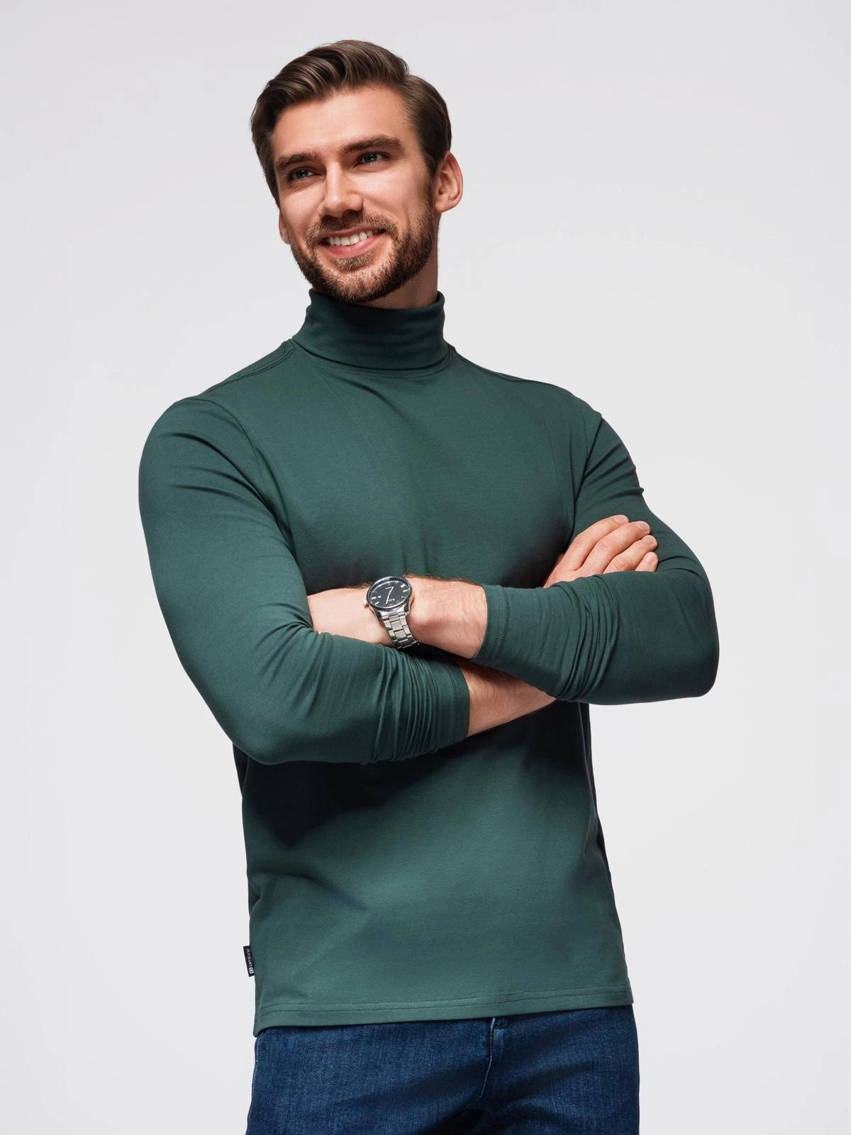 OMBRE Rollkragenpullover Unifarbenes Herren-Longsleeve mit Rollkragen günstig online kaufen