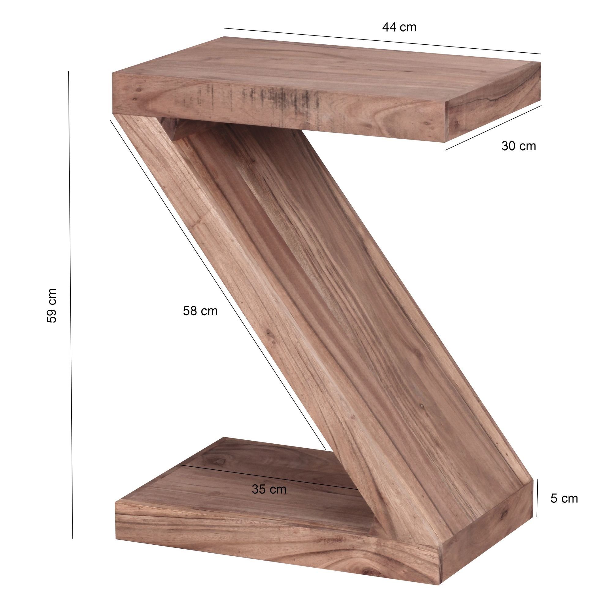 möbelando Beistelltisch Beistelltisch Massivholz Design MUMBAI Wohnzimmer-Tisch Massivholz hoch Beistelltisch Akazie braun Landhaus-Stil Couchtisch 60cm Akazie Cube, Z MUMBAI Cube Z