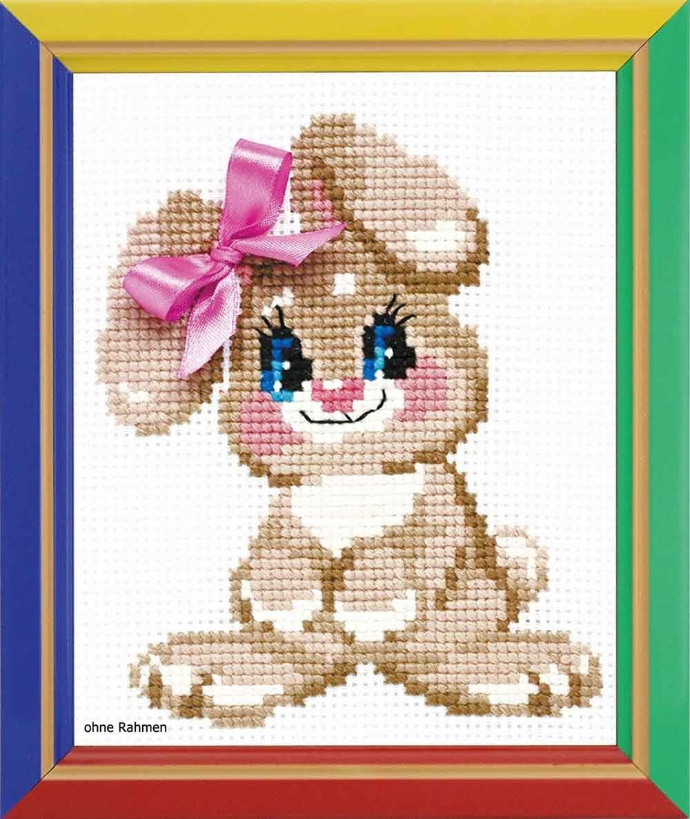 Riolis Kreativset Riolis Happy Bee Kreuzstich-Stickset "Hasenbaby", Zählmuster, (embroidery kit by Marussia)