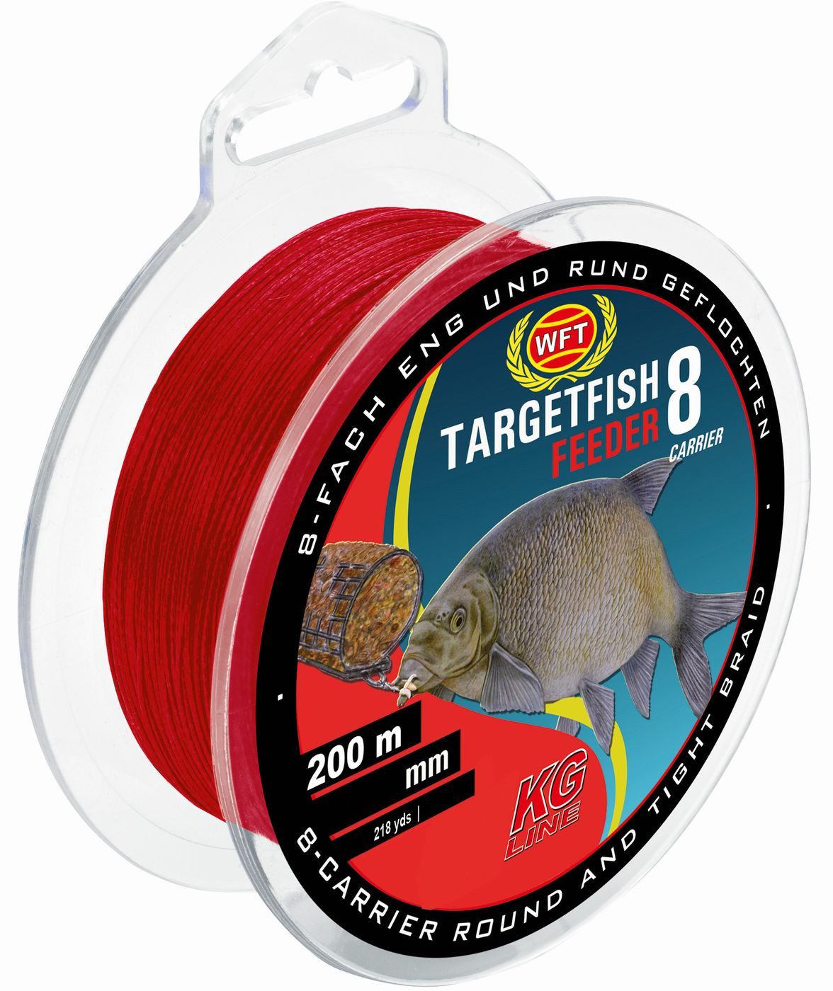 Angelschnur WFT TF8 Feeder Blood red 0,09mm 200m 6Kg - Geflochtene Angelschnur
