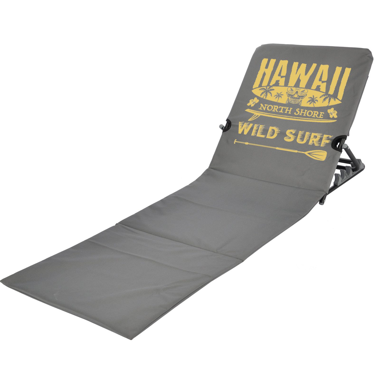 Gartenliege Strandmatte faltbar mit Rückenlehne, 47x145cm, Hawaii gelb, tragbar