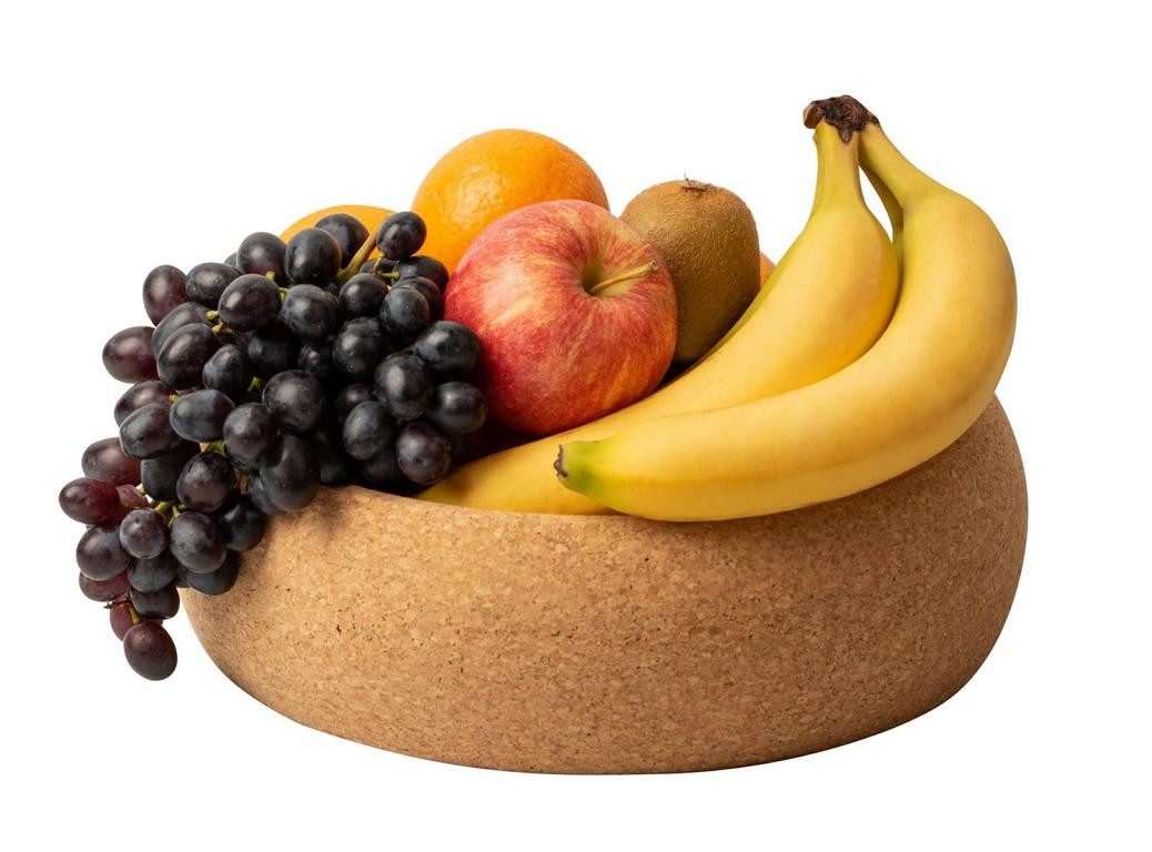 Kork-Deko.de Obstschale Kork-Obstschale Ø 30cm – Große Schüssel aus Kork für Obst & Brot, Presskork