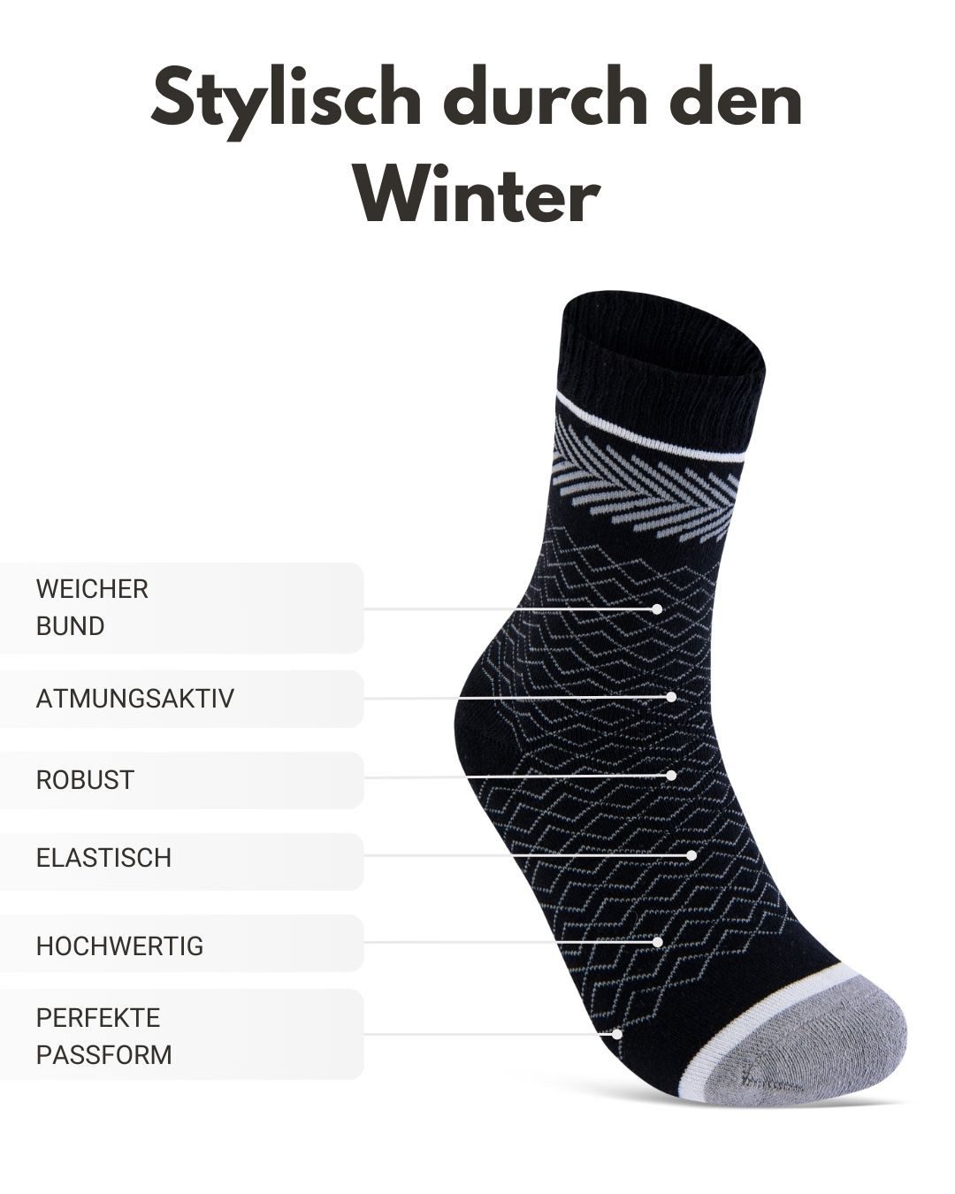 sockenkauf24 Thermosocken Damen warme Wintersocken Vollfrottee (38203, 6-Paar, 35-38) aus Baumwolle mit Komfortbund