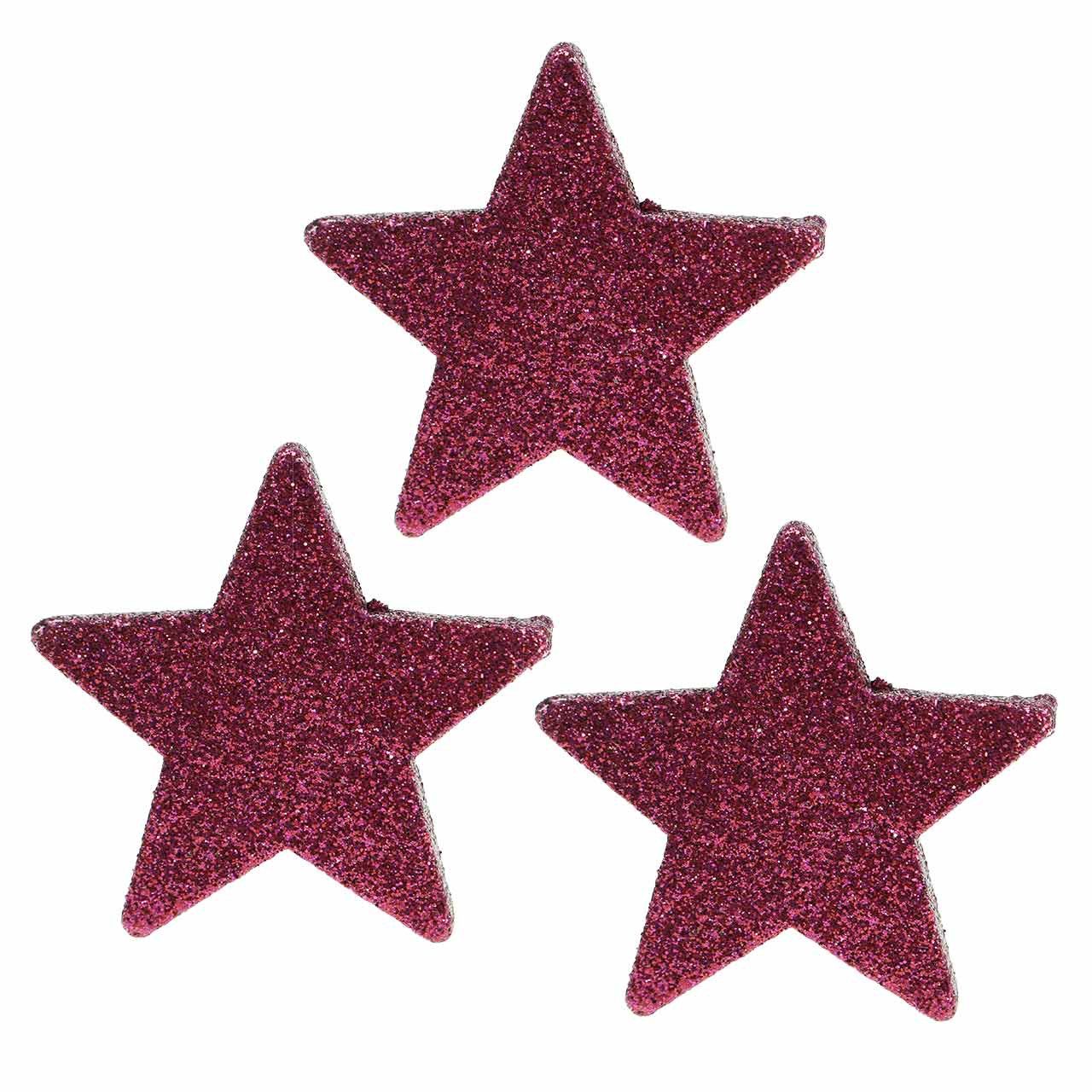 Viana Weihnachtsmann Streudeko Glitterstern Pink Ø6,5cm Weihnachtsdeko Tischdeko, 36 Stück