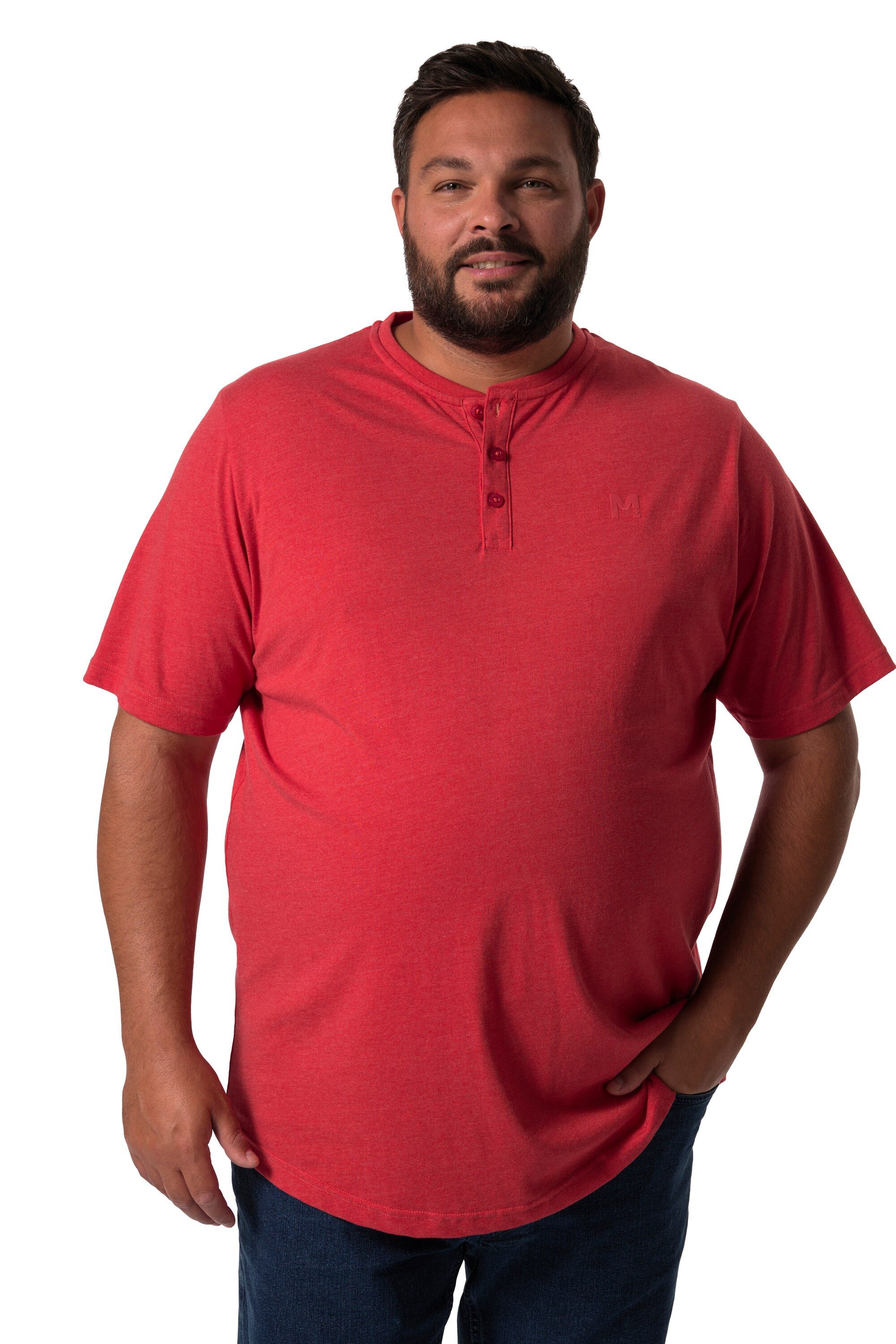Men Plus T-Shirt Henley 2er-Pack Basic Halbarm Rundhals günstig online kaufen