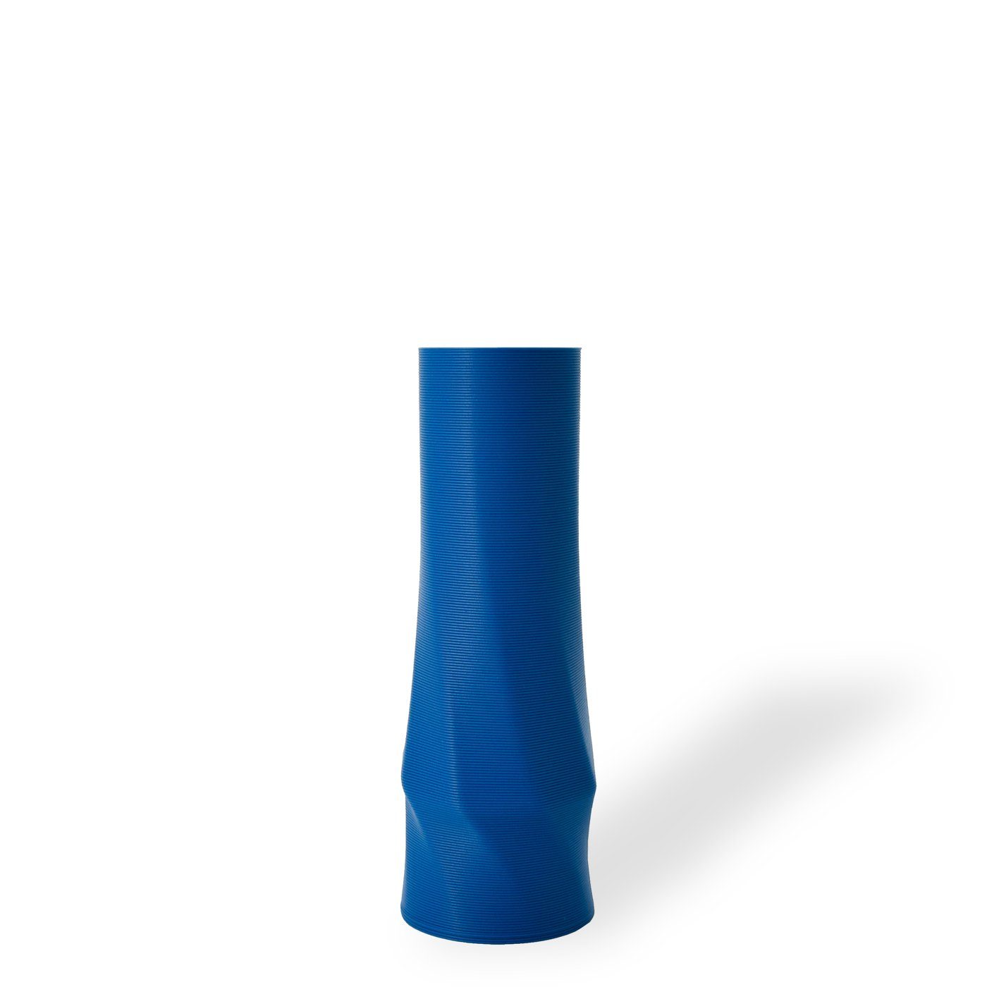 Shapes - Decorations Dekovase the vase - circle (basic), 3D Vasen, viele Farben, 100% 3D-Druck (Einzelmodell, 1 Vase), Wasserdicht; Leichte Struktur innerhalb des Materials (Rillung) blau