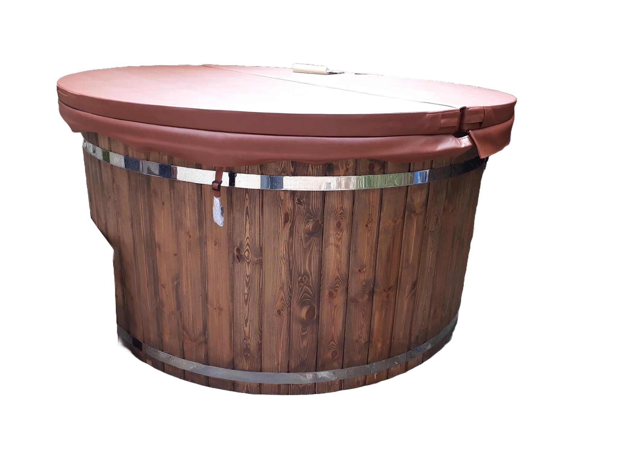 Xlmoebel Whirlpool-Badewanne Thermoholz Whirlpool mit externem Ofen und Holzfass, Hergestellt in Europa