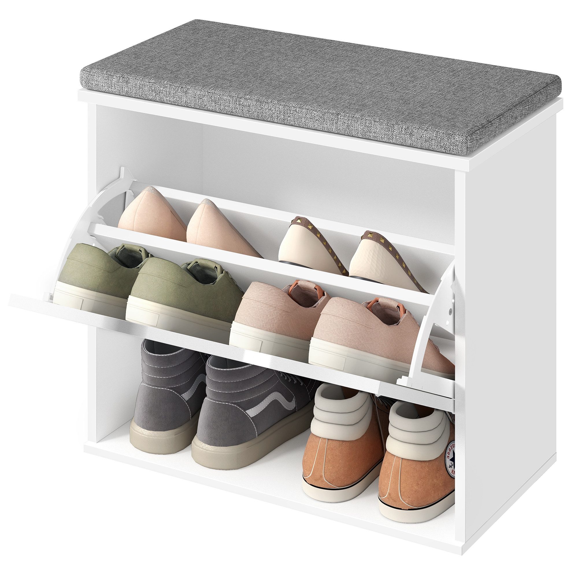 VASAGLE Schuhbank, Sitzbank, mit Sitzkissen, Klappfach, 30 x 60 x 53,5 cm, günstig online kaufen