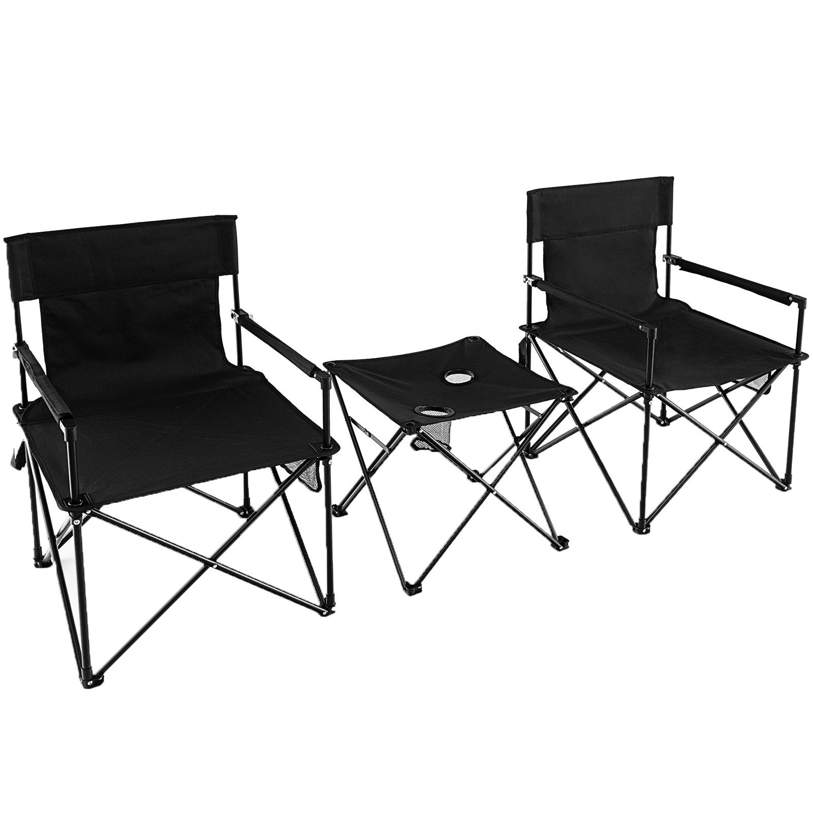 COSTWAY Klappstuhl, 2 Campingstühle mit 1 Tisch