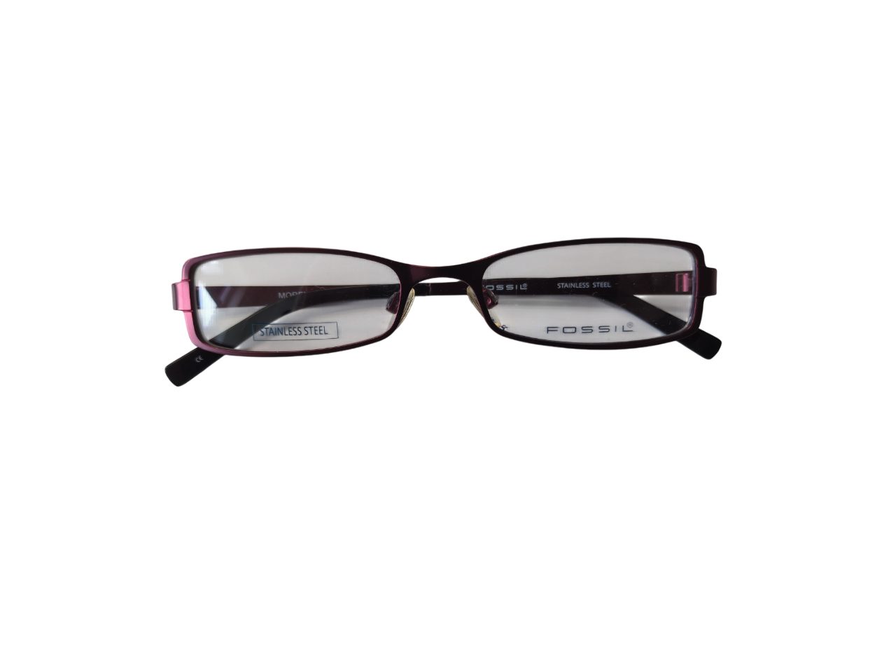Fossil Brillengestell Korrektionsfassung Brille Metall Bordeaux 50/17/135 - OF1085614