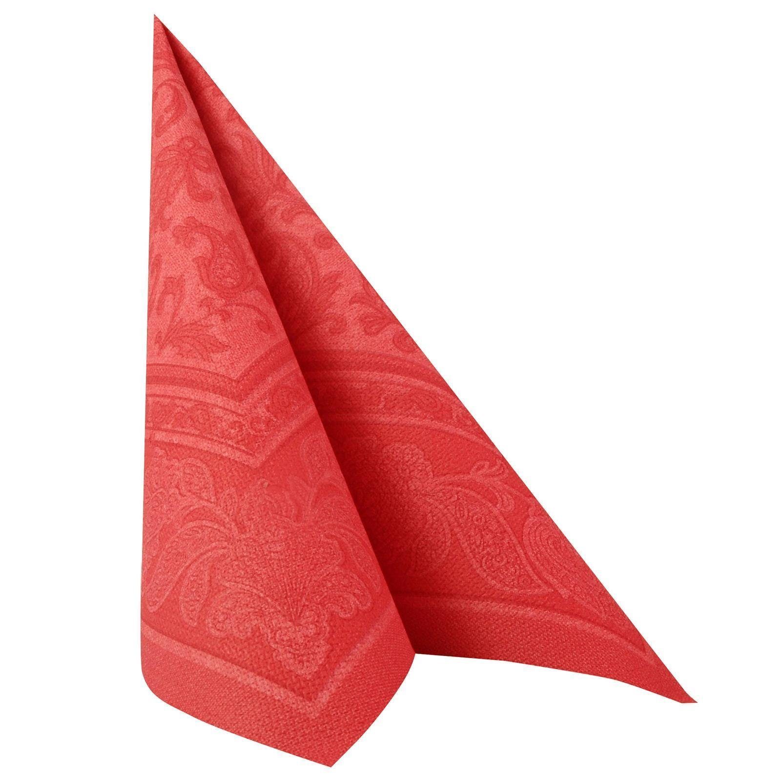 PAPSTAR Papierserviette "Royal Collection Ornaments", rot, 40x40cm, (50 St), 40 cm x 40 cm, 1/4-Falzung