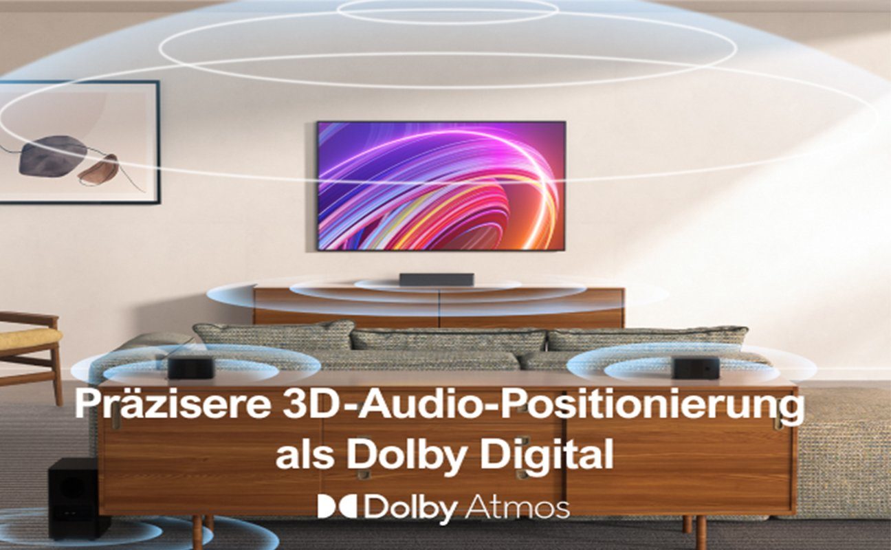 Ultimea Poseidon D60 5.1 Atmos TV (410 Surround mit Bass) Sound, für Lautsprecher W, Dolby Heimkino einstellbarem 3D Soundbar