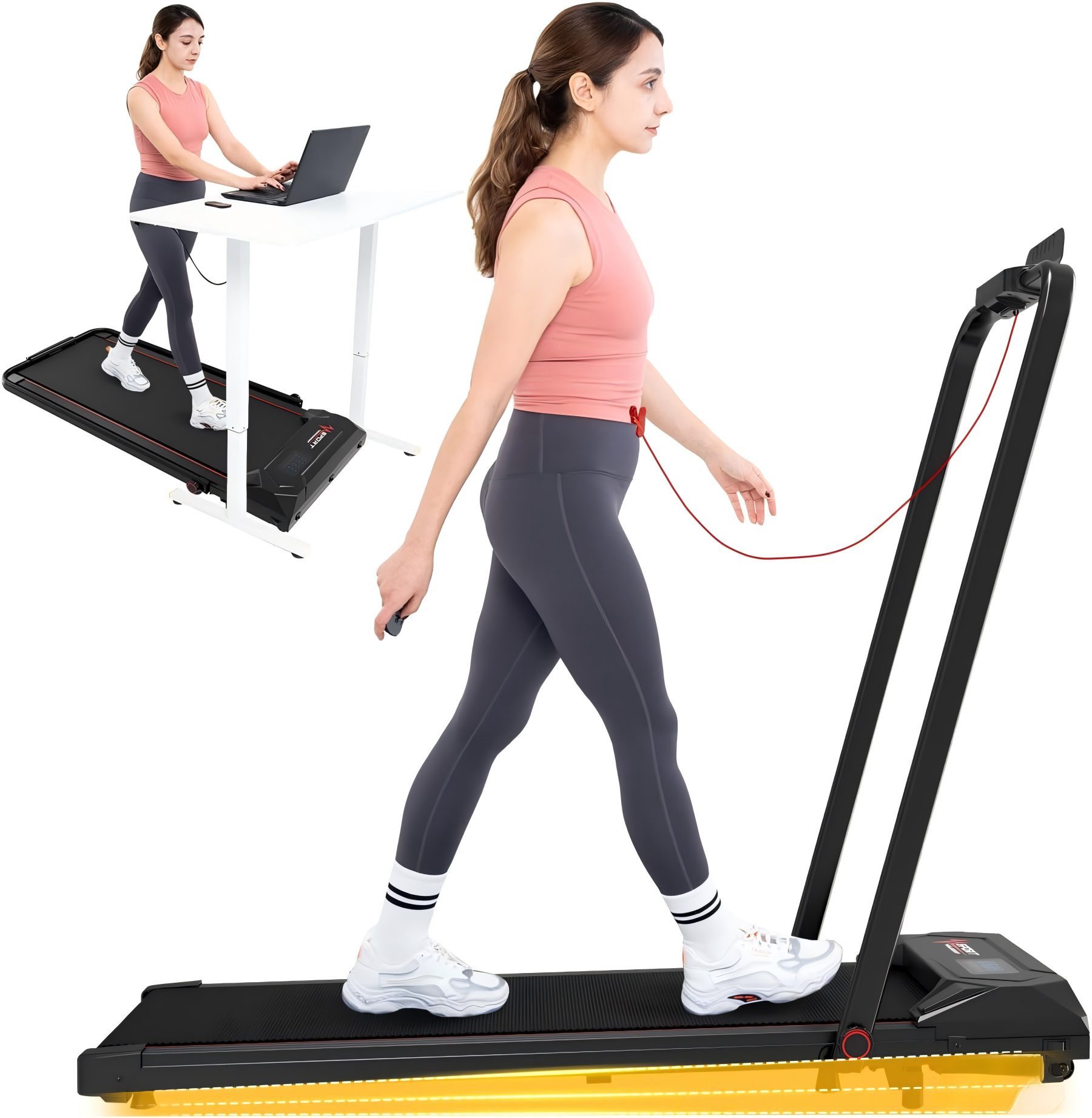CITYSPORTS Laufband 1400W klappbares Laufband, 1–12 km/h, 2 HP, mit Fernbedienung, Komplett montiert, 6 % Steigung, mit Werkzeugsatz