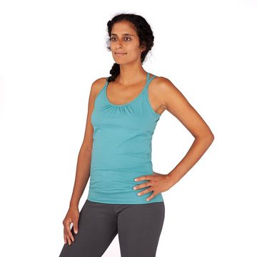 Yamadhi Yogashirt Yoga Spaghetti Top, Bio-Baumwolle, Türkis (Teal) M