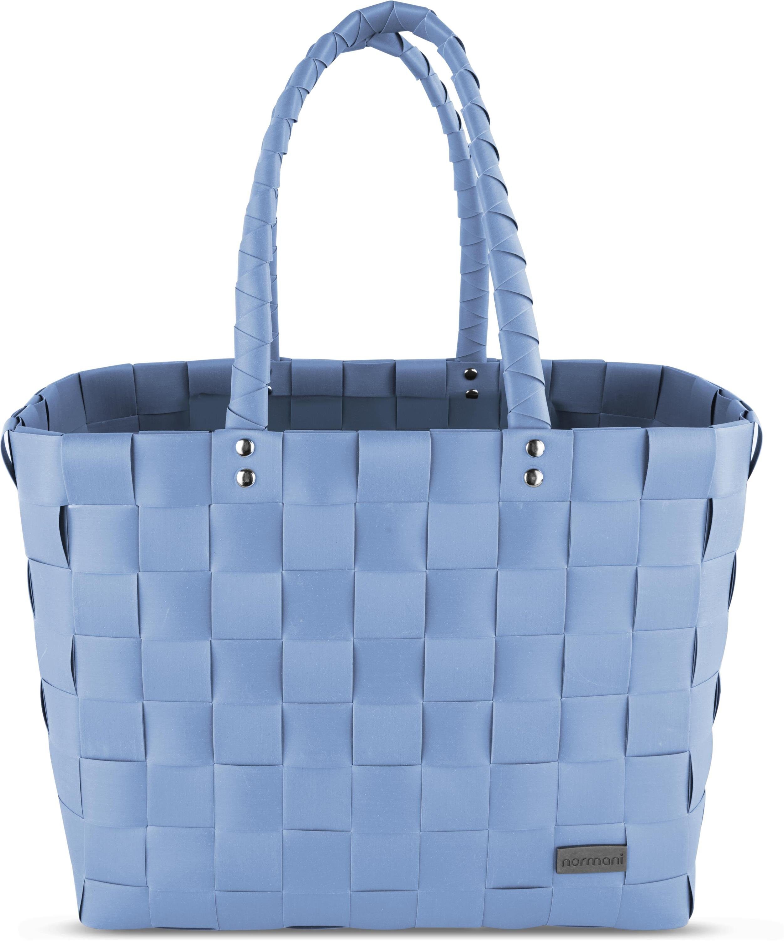 normani Einkaufskorb Einkaufskorb Einkaufstasche aus Kunststoff, 20 l, Flechtkorb aus pflegeleichtem Material Light Blue