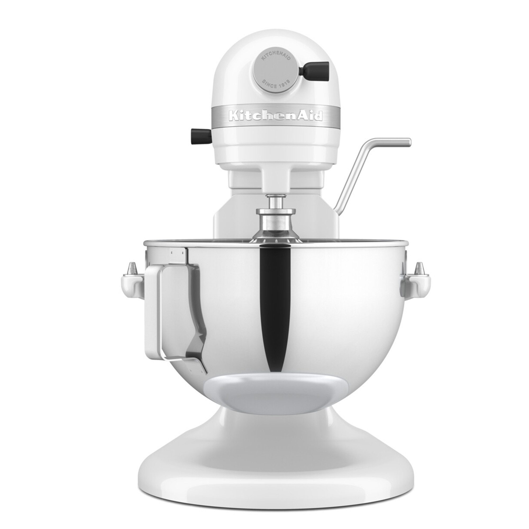 KitchenAid Küchenmaschine 5KSM55SXXEWH, 375 W, 5,2 l Schüssel, Ganzmetallgehäuse, Metallgetriebe und Wärmeschutz