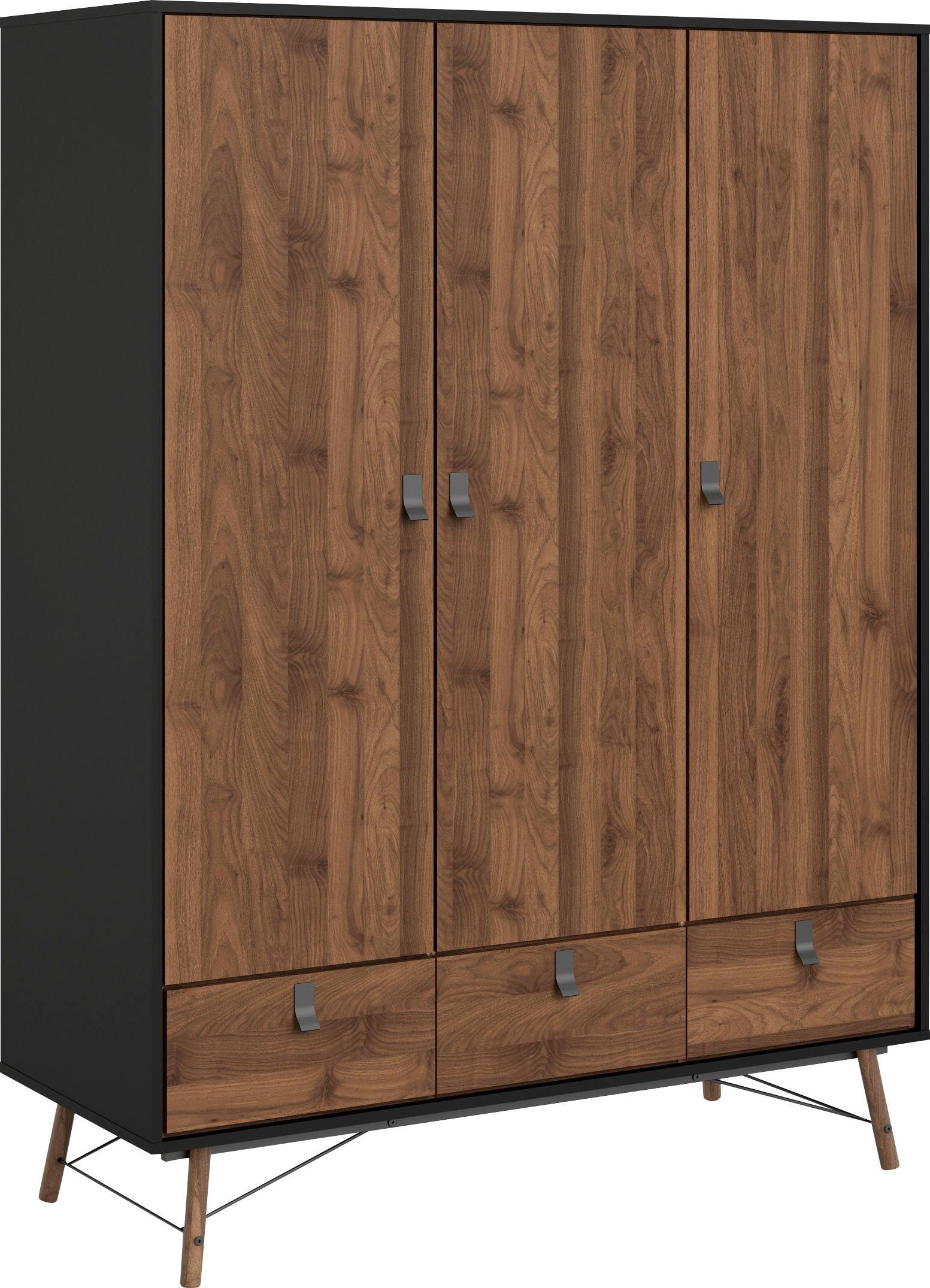 andas Kleiderschrank RY mit 3 Türen und 3 Schubladen, Breite/Höhe 150/200 cm