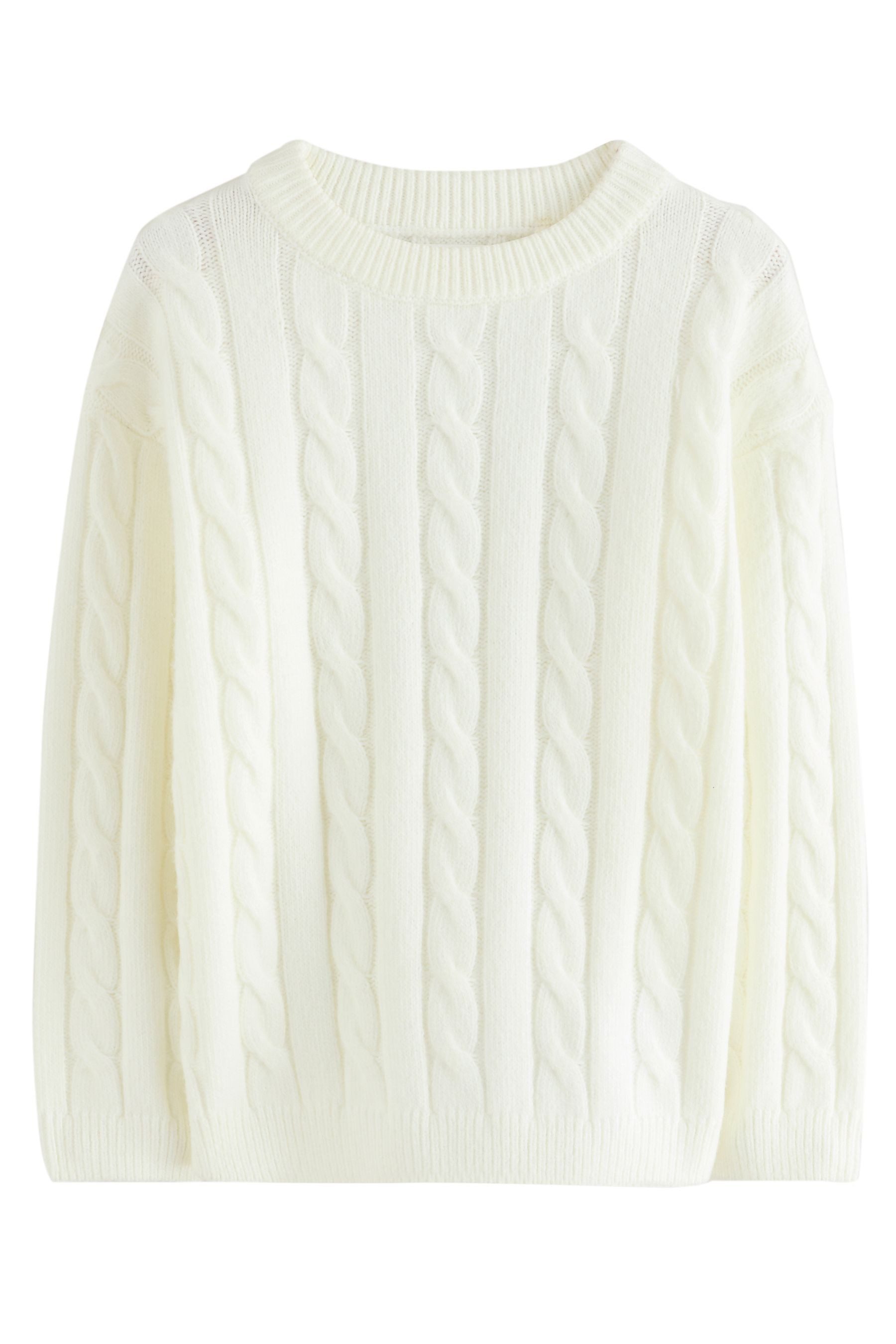 Next Rundhalspullover Zopfmusterpullover aus 100 % Baumwolle (1-tlg)
