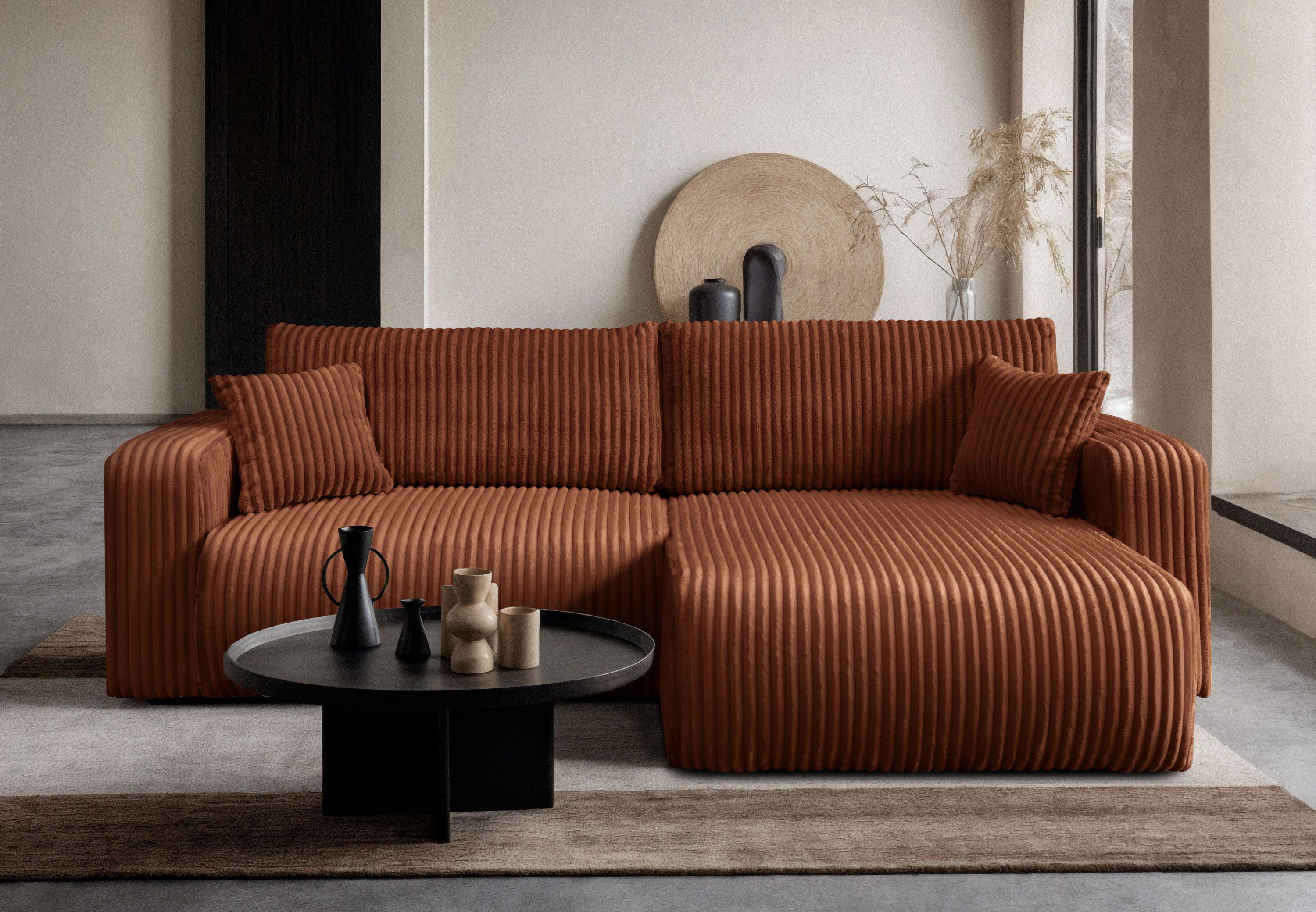 Lookway Ecksofa MOVE mit Schlaffunktion und Bettkasten, 247x143x83 cm