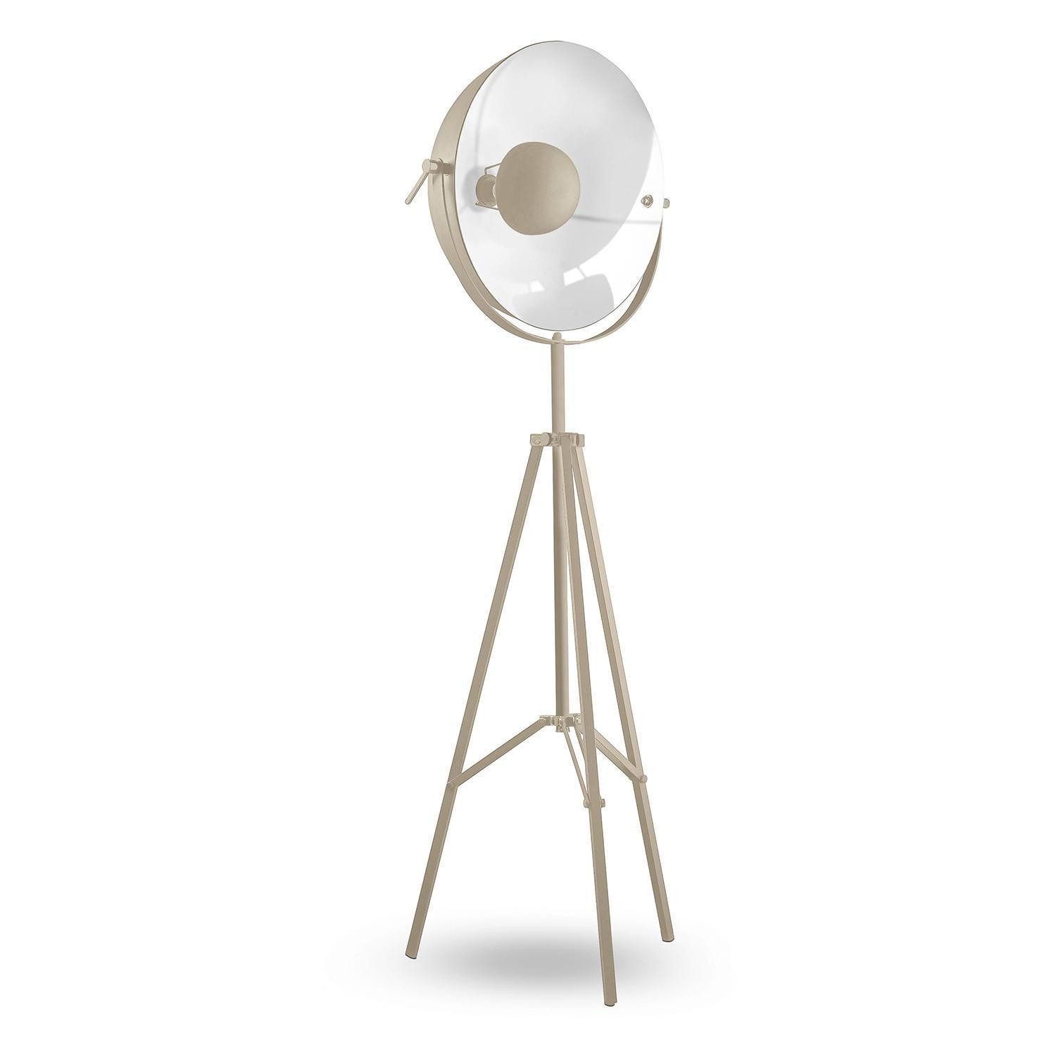 casa NOVA Stehlampe FAME, Sandgrau, Weiß, Metall, Verstellbar, ohne Leuchtmittel, B 51 x H 164 x T 51 cm