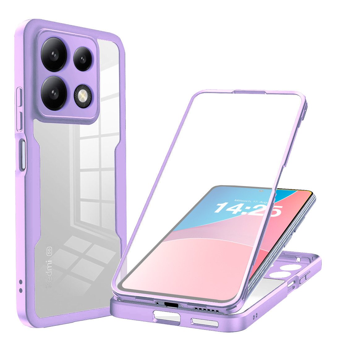 Tec-Expert Handyhülle 360 Grad Hülle für Xiaomi Redmi Note 13 5G 6.67 Zoll, 6.67", Rundum Schutz Cover Case Hülle robust