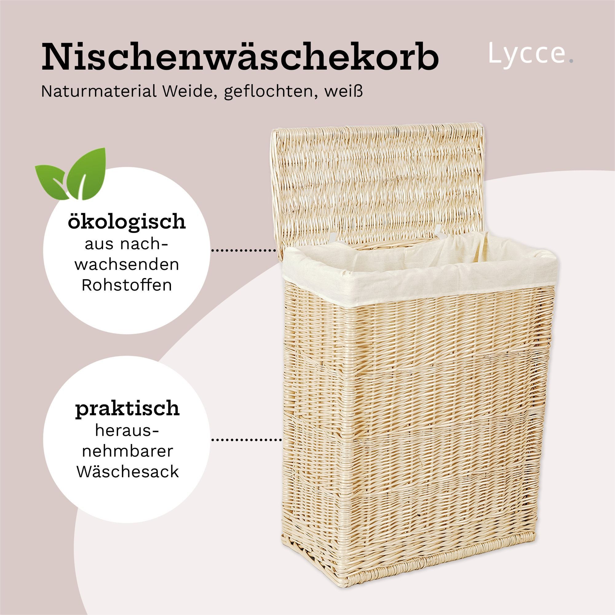 Lycce Wäschekorb Wäschekorb aus Weide geflochten günstig online kaufen