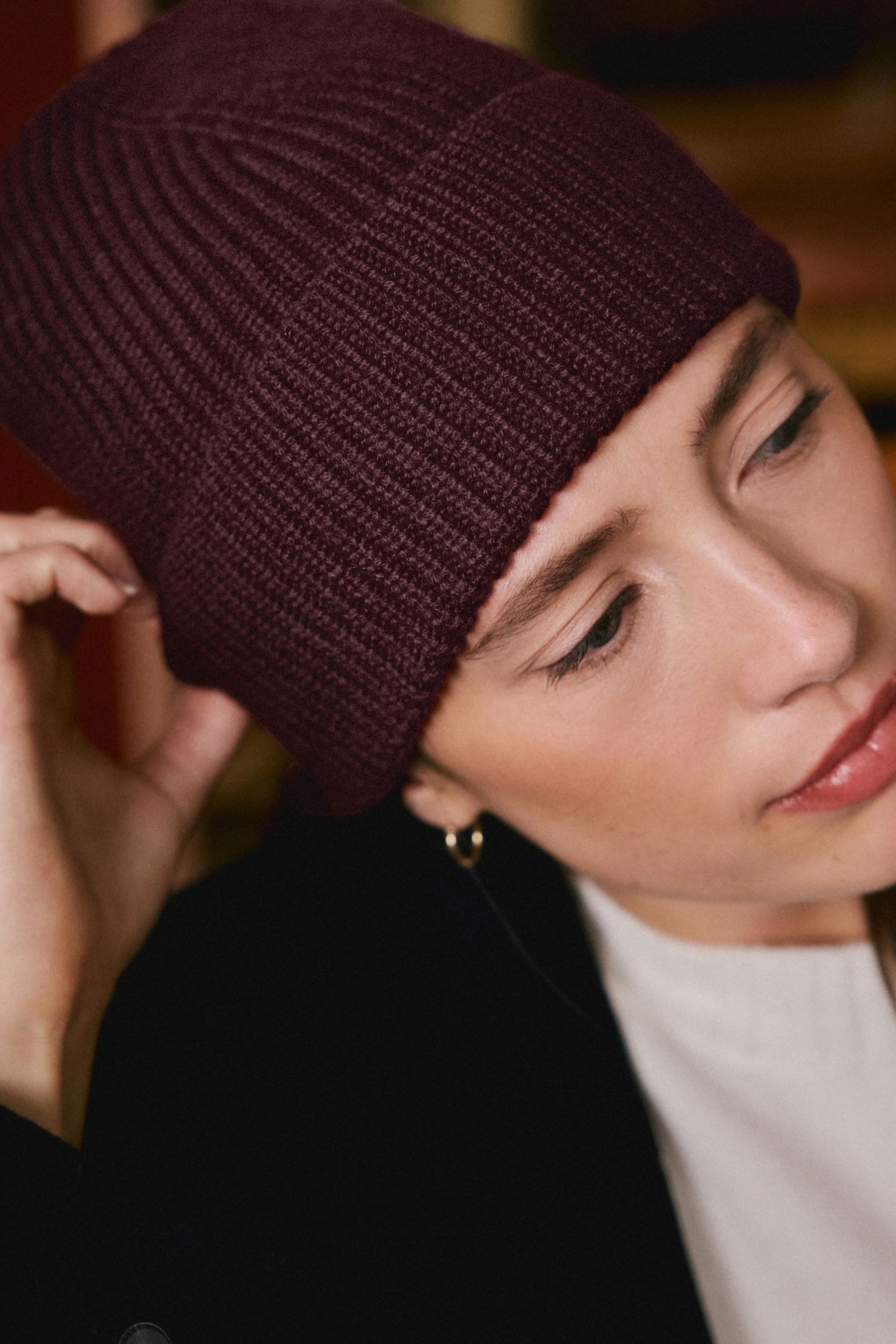 Next Strickmütze Beanie-Strickmütze mit Merinowolle (1-St)