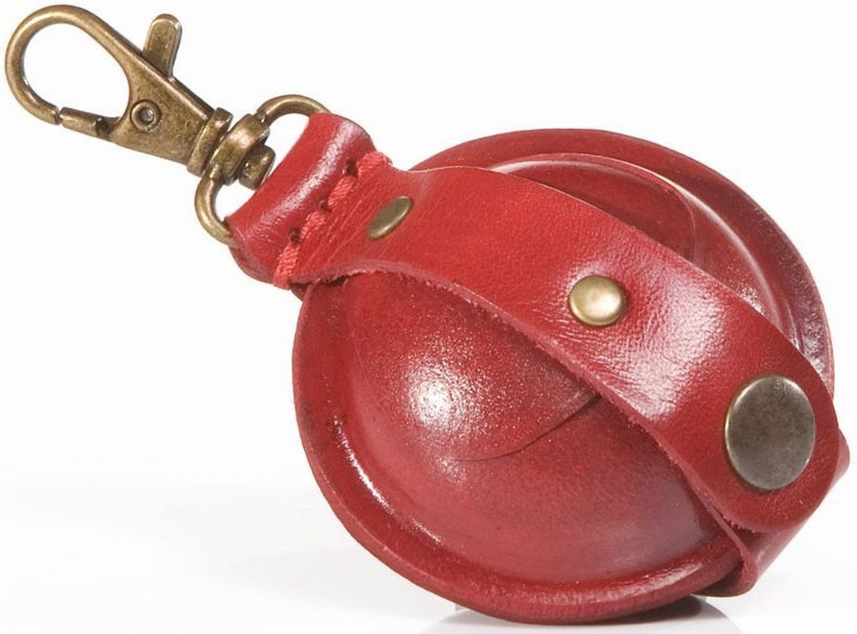 Mika Gürteltasche Mini Schlüsselanhänger / Kleingeldbörse Sattelleder 5cm rot