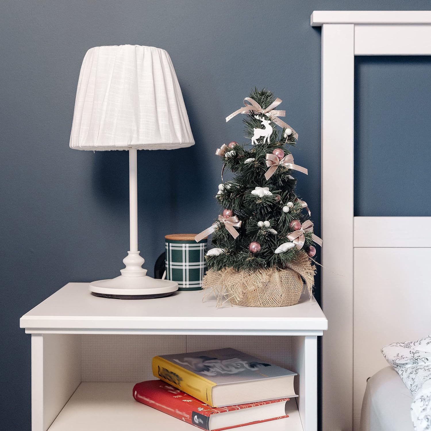 Creative Home Künstlicher Weihnachtsbaum Kleiner Weihnachtsbaum Tannenbaum Künstlich, Christbaum für Tisch Fensterbrett Büro, Innen, Außen