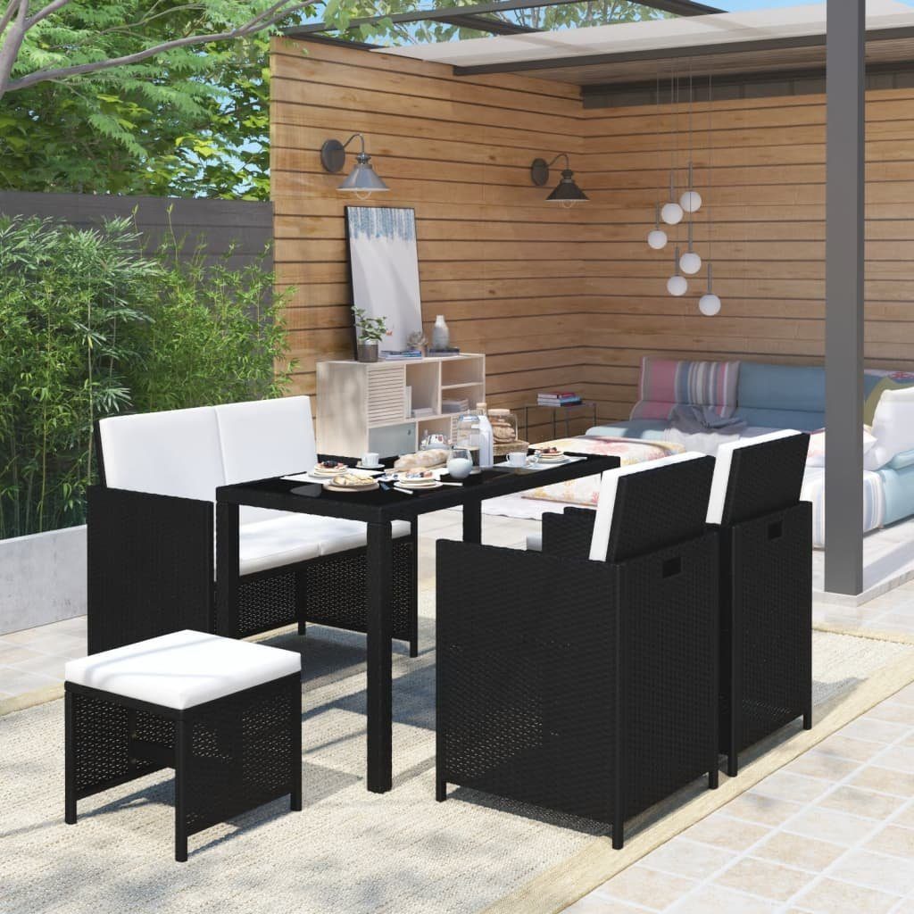 vidaXL GartenEssgruppe »6tlg. GartenEssgruppe mit Auflagen Poly