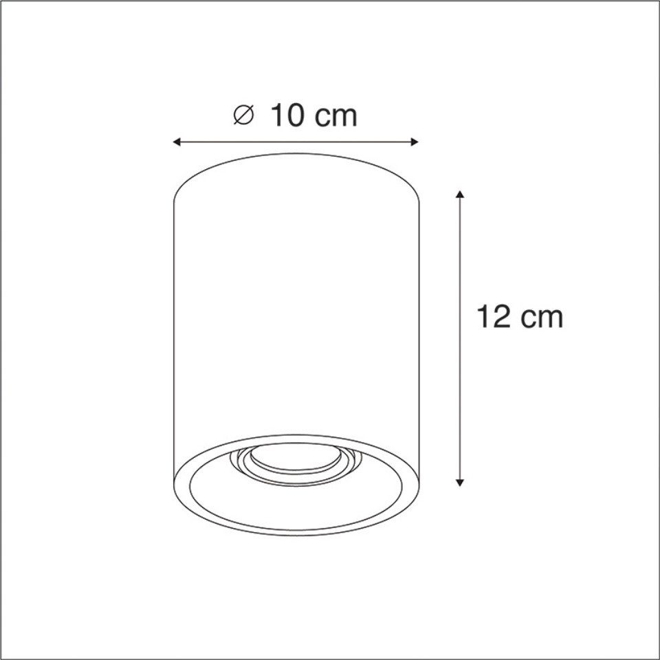 Qazqa LED Aufbaustrahler Deep, ohne Leuchtmittel, Warmweiß, QAZQA Aufbau­spot, gu10, Grau, Stein/Beton, Landhaus