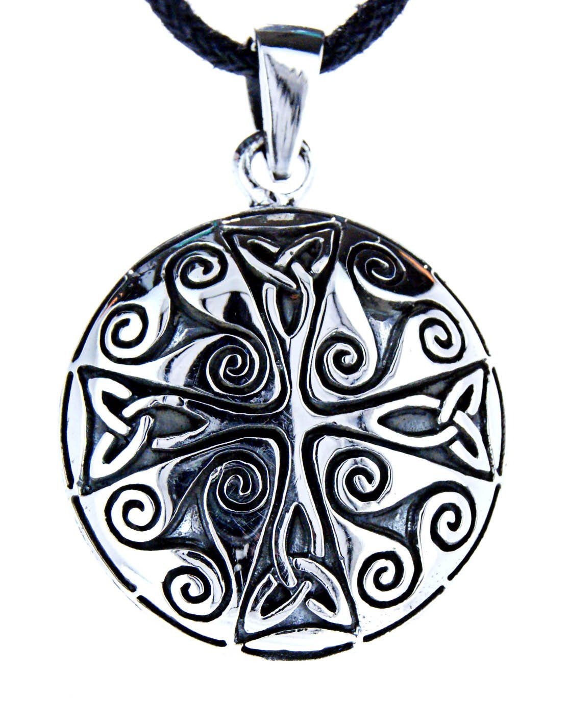 Kiss of Leather Anhänger keltisch Triskele Keltenknoten Kettenanhänger Triskelen Kreuz 925 Silber