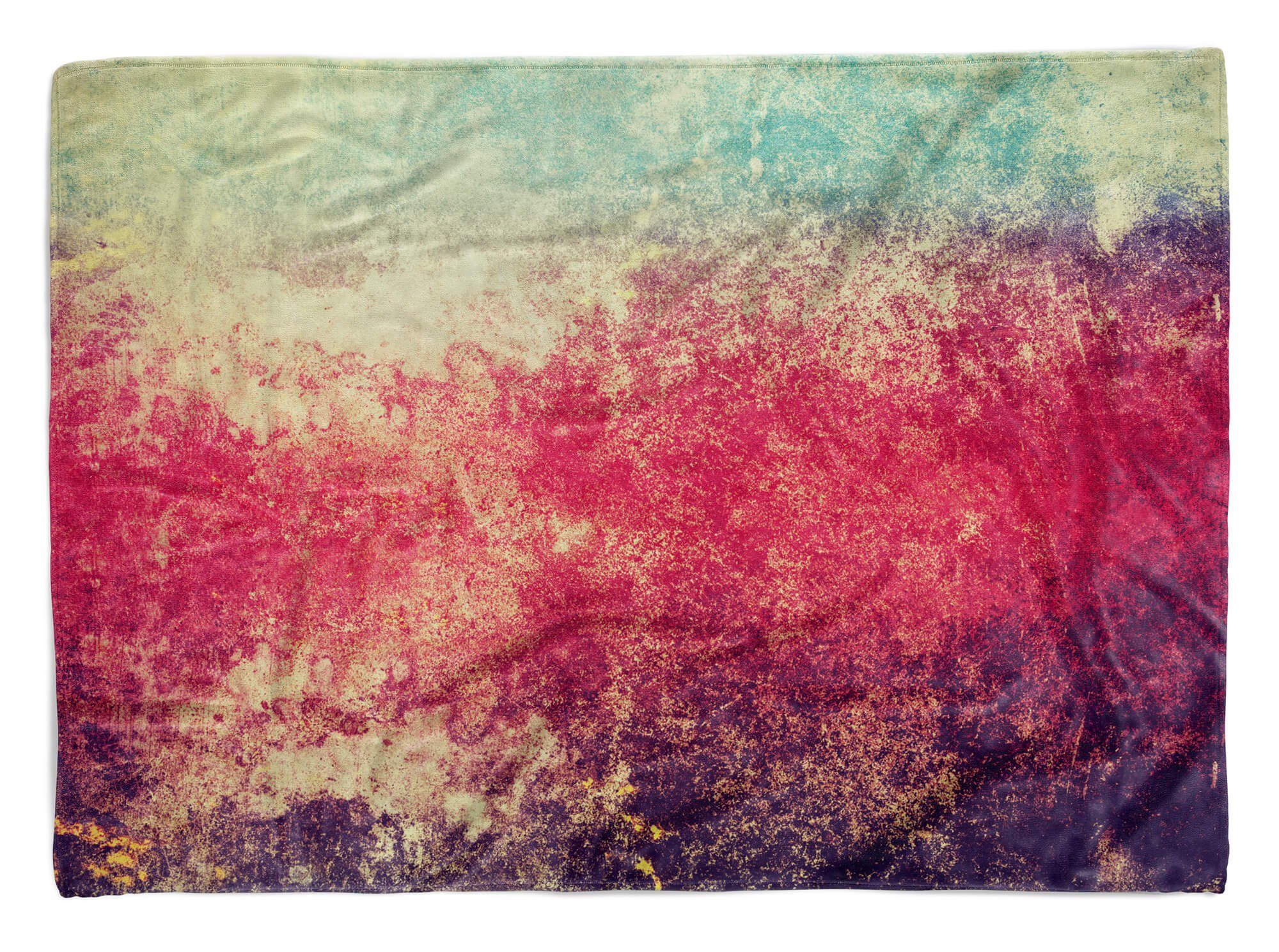 Sinus Art Handtücher Handtuch Saunatuch Baumwolle-Polyester-Mix Strandhandtuch Alte Handtuch Nahaufna, (1-St), Kuscheldecke Abstrakt Fotomotiv mit Farbe
