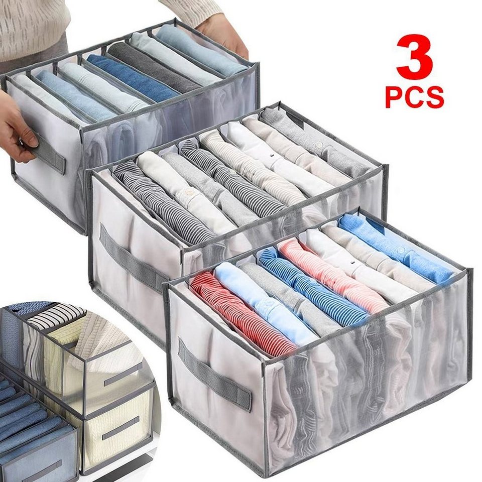 DOPWii Aufbewahrungsbox 3 Stück Faltbare Aufbewahrungsboxen für Kleidung