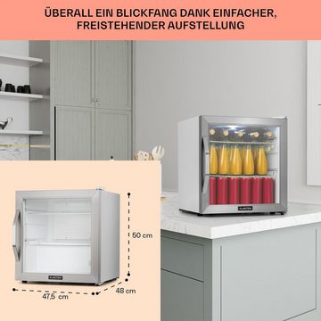 Klarstein Getränkekühlschrank HEA-Beersafe-L-WH 10033121, 50 cm hoch, 47.5 cm breit, Bierkühlschrank Getränkekühlschrank Flaschenkühlschrank mit Glastür