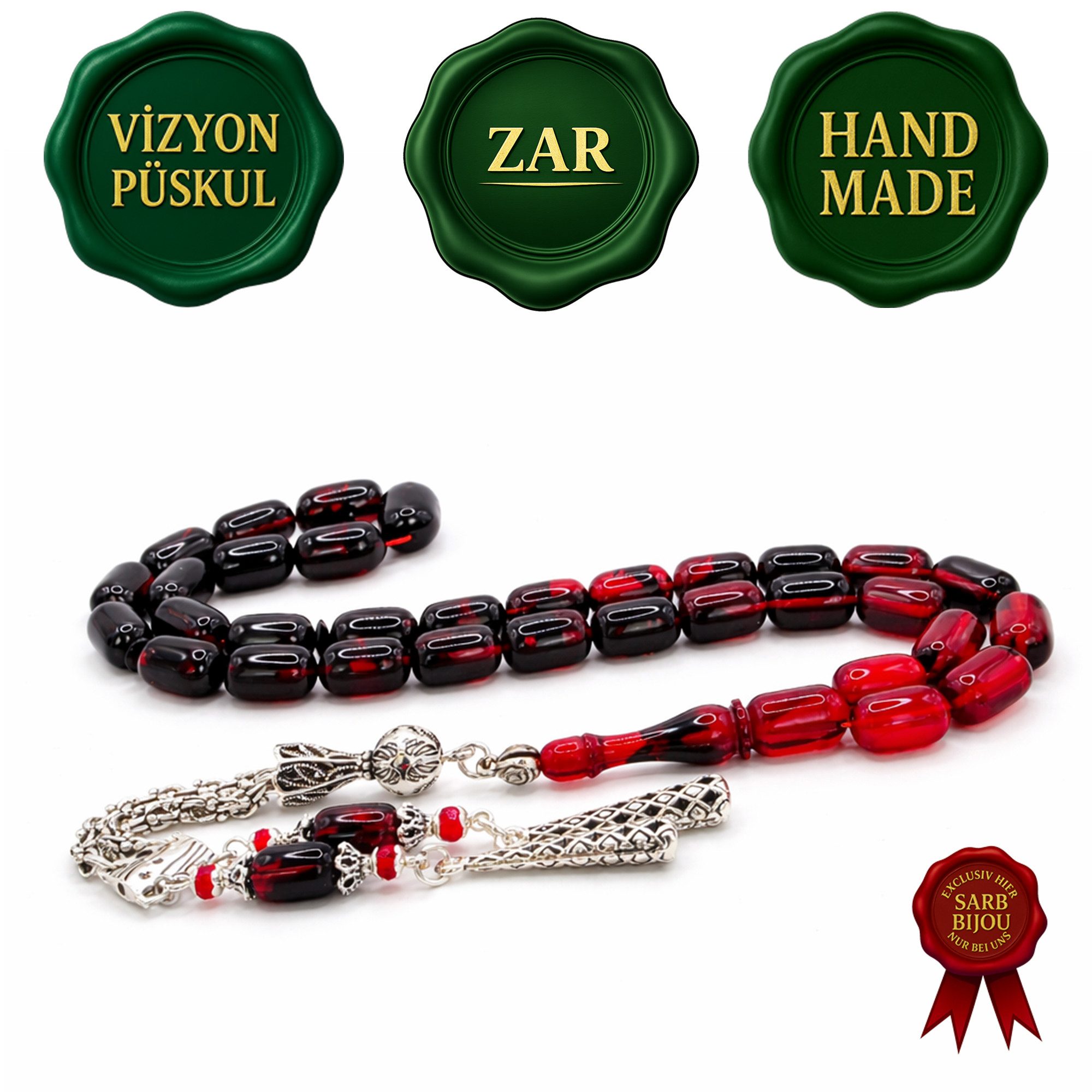 M-Punkt24 Kettenanhänger Tesbih Tesbih (8 x 12 mm), Gebetskette, Rosary, inkl. Etui, ! SONDERPREIS, DA PRODUKTNEUHEIT !