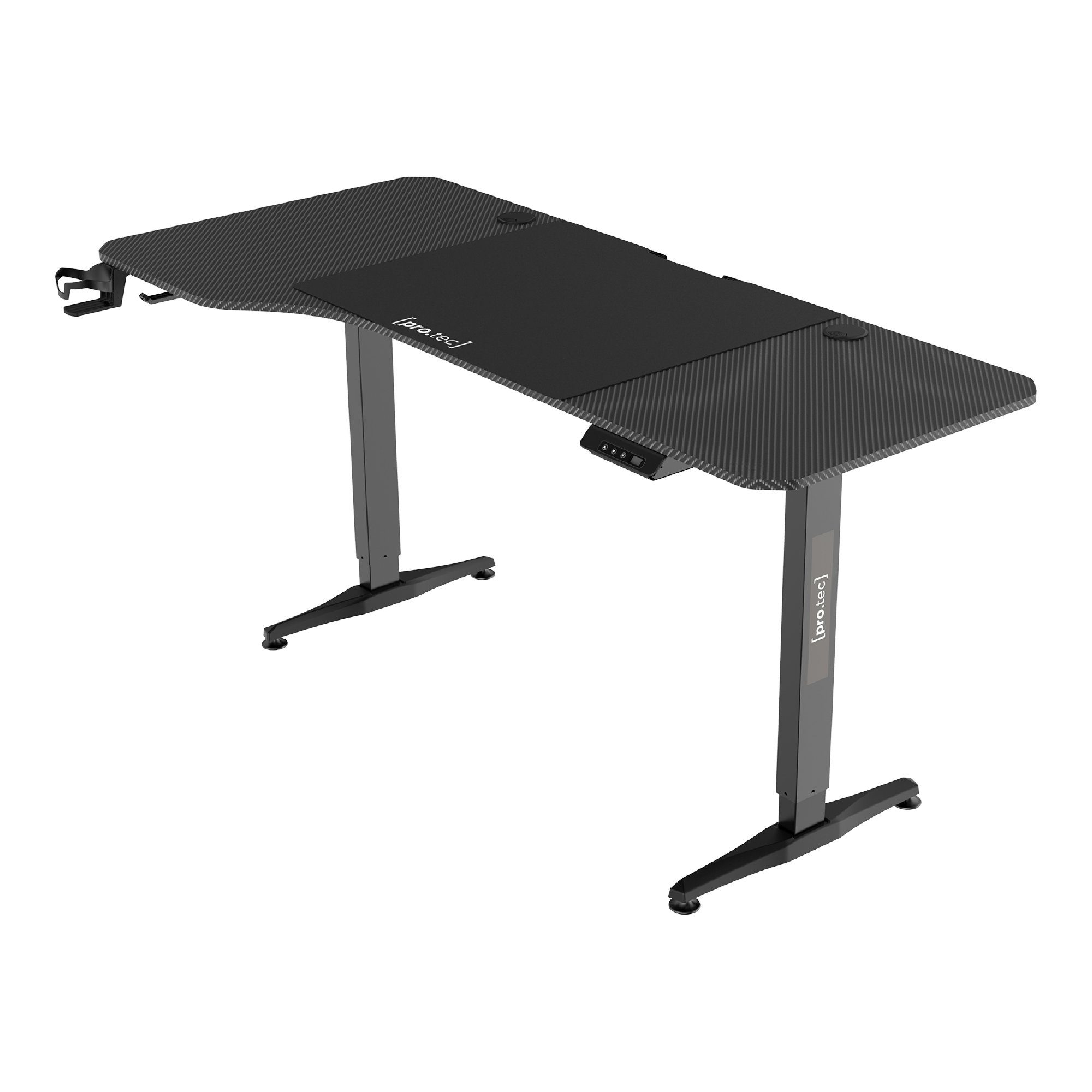 Schreibtisch, Schreibtisch Höhenverstellbarer pro.tec »Oxnard« 160x75cm Schwarz