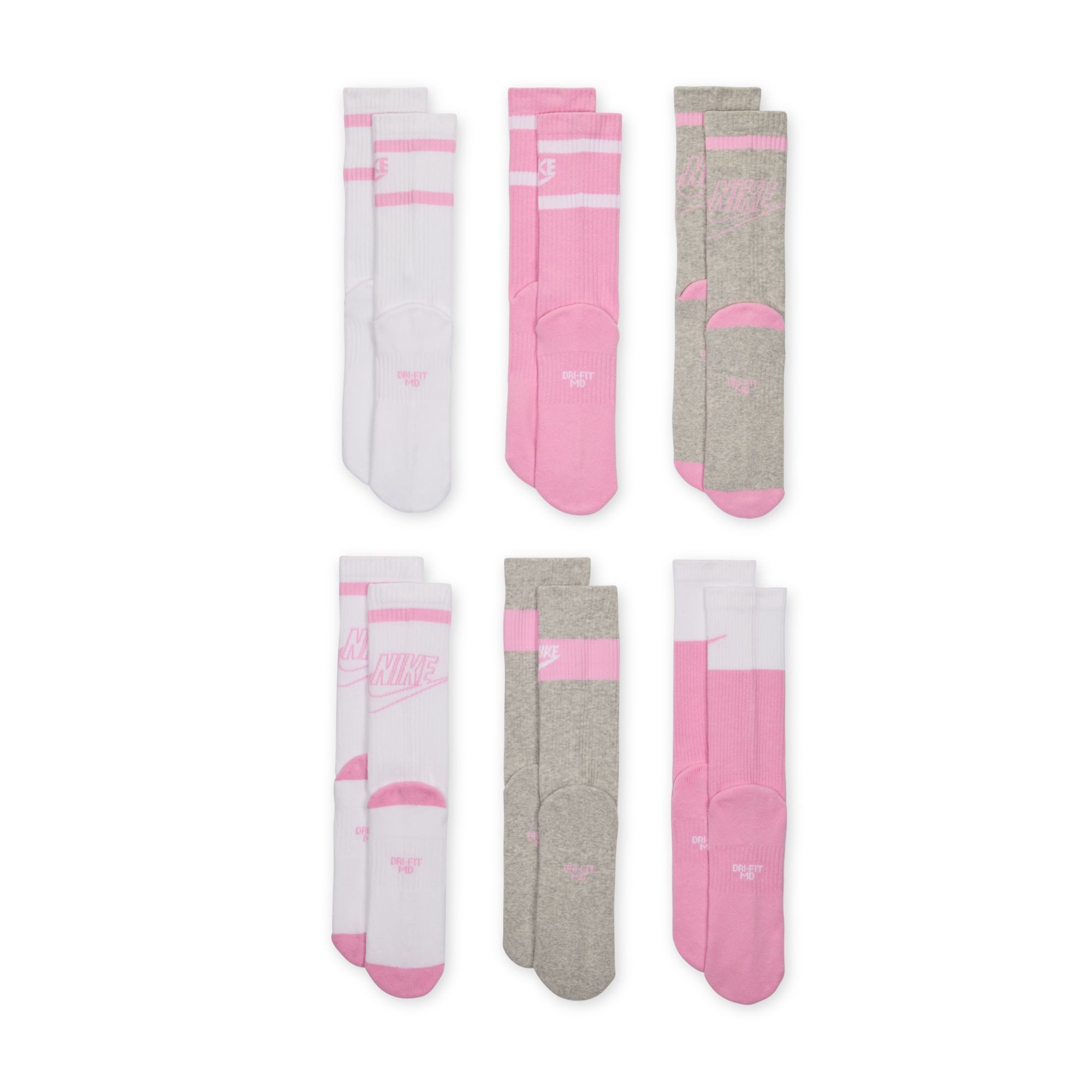Nike Funktionssocken Y NK ED CSH CREW 6P - 144 GFX2 Für Kinder und Jugendliche