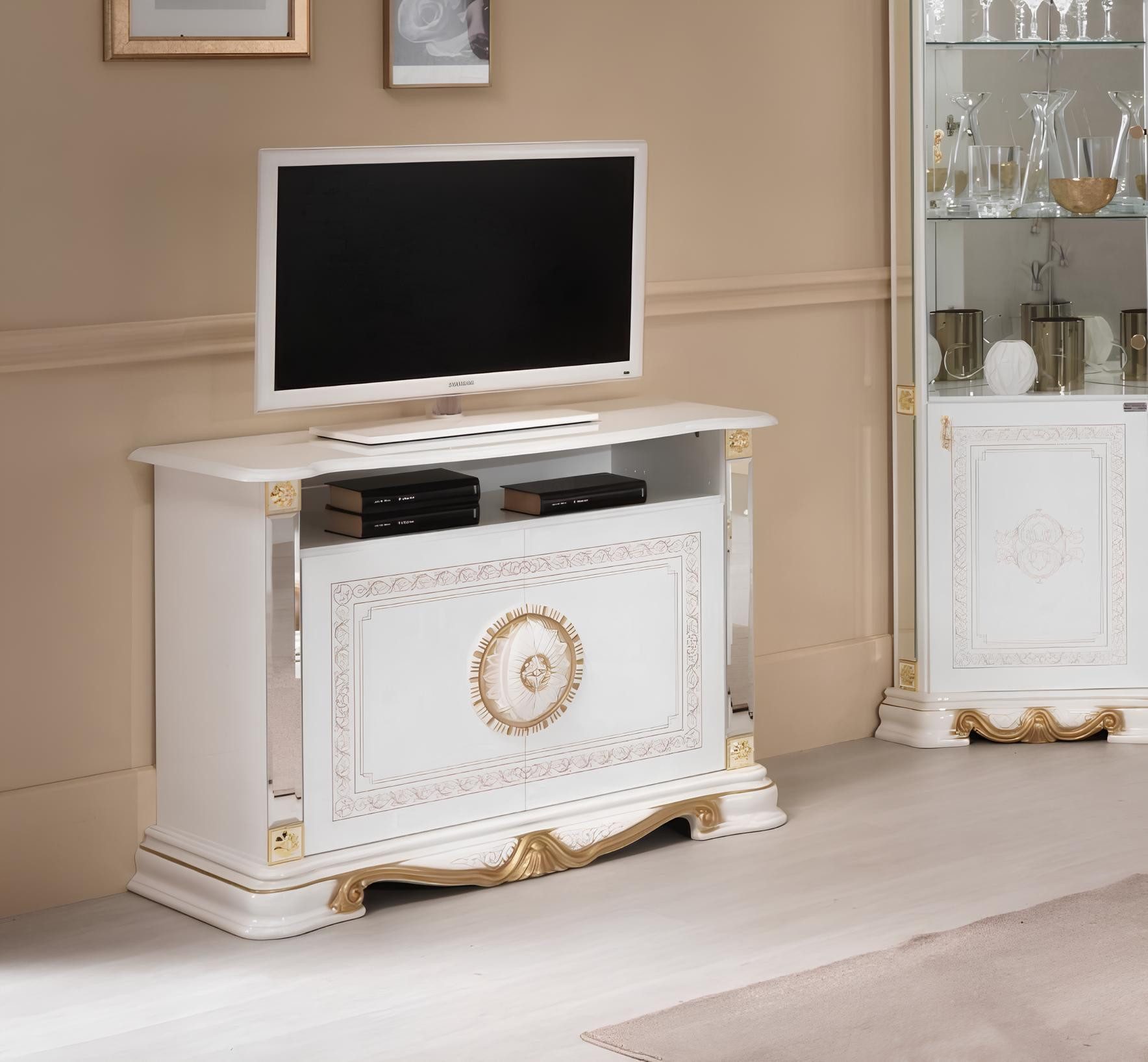 TV-Schrank Italienisches Sideboard in Weiß aus hochwertigem Material