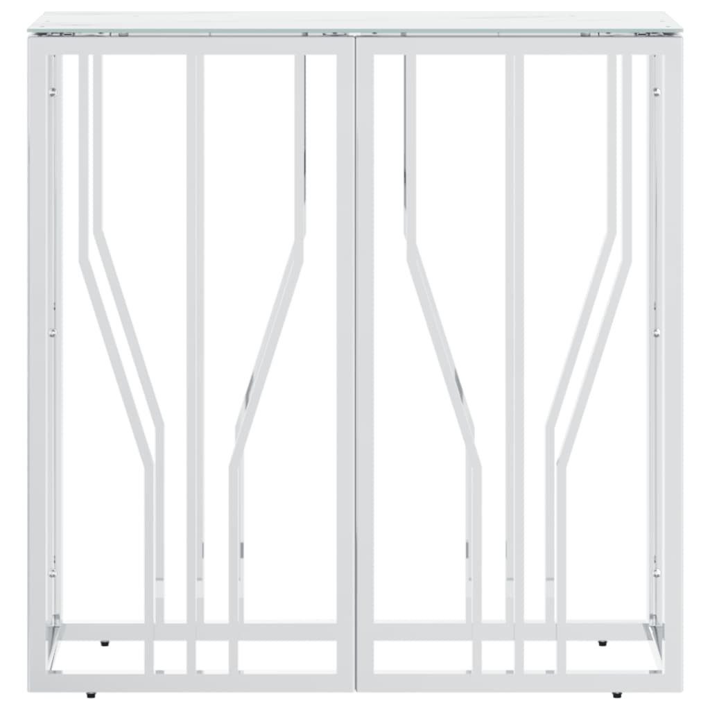 vidaXL Beistelltisch Konsolentisch Silbern 70x30x70 cm Edelstahl und Glas (1-St)