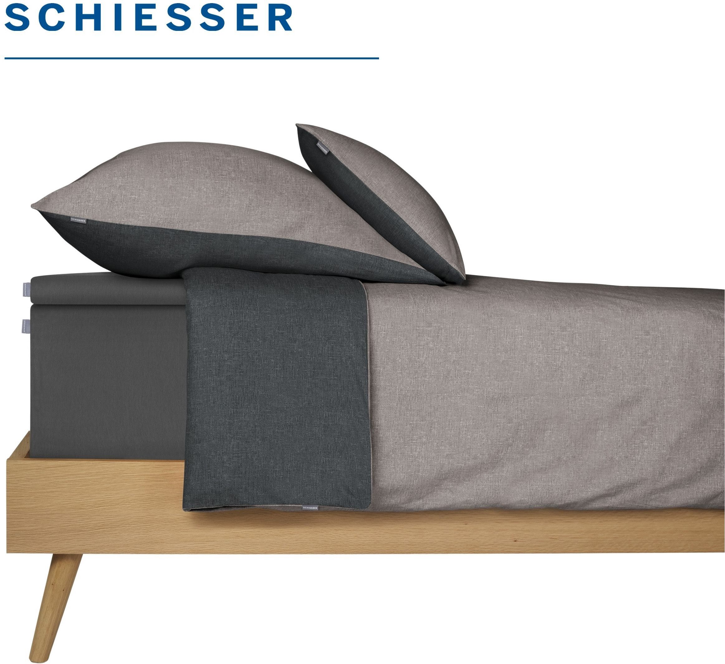 Schiesser Spannbettlaken Flexi aus 95% Baumwolle und 5% Elastahan in Premium-Qualität, Jersey-Elasthan, Gummizug: rundum, (1 Stück), für hohe Matratzen und Boxs – Bild 4 von 5