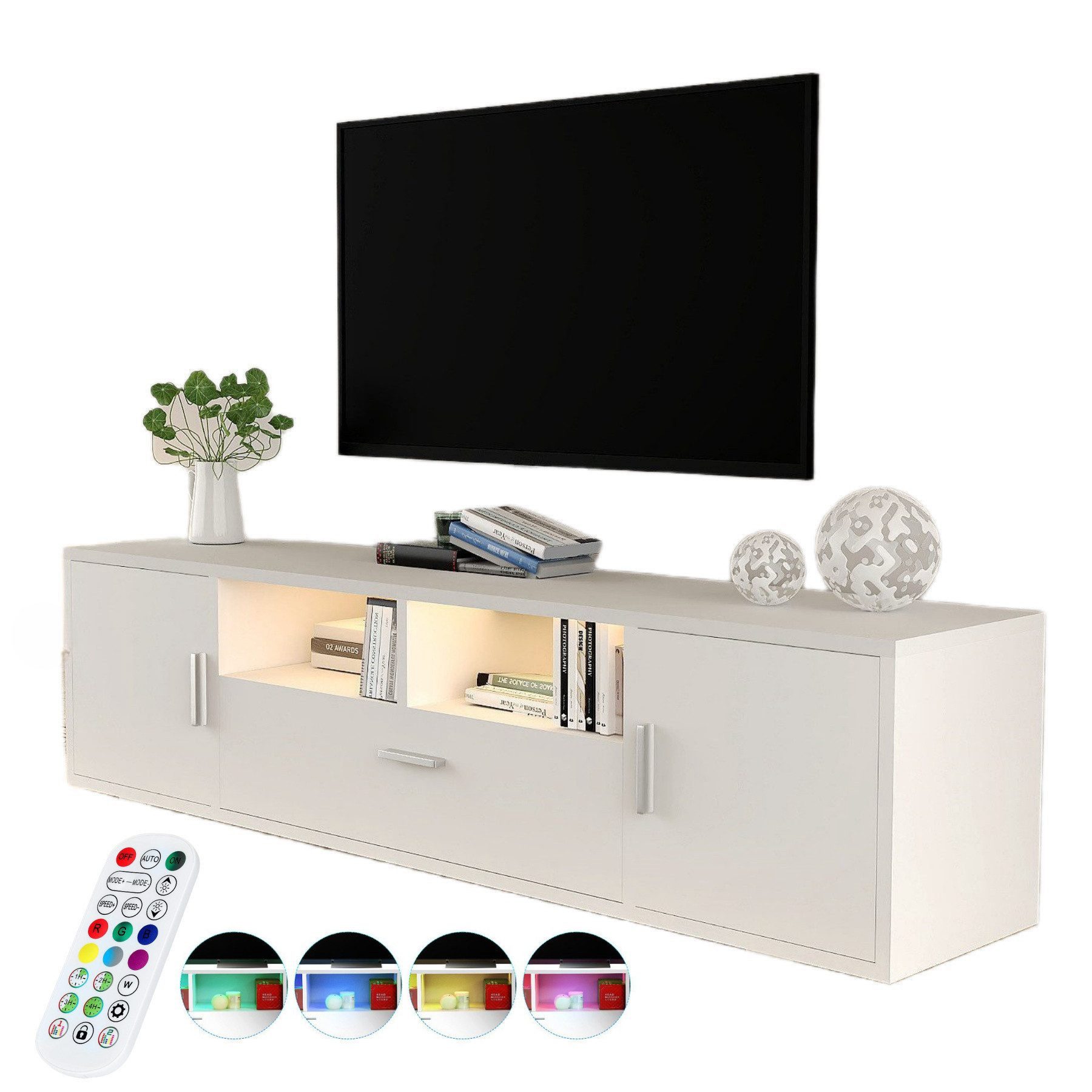 WILGOON TV-Schrank Fernsehkommode, Hochglanz TV Schrank, günstig online kaufen