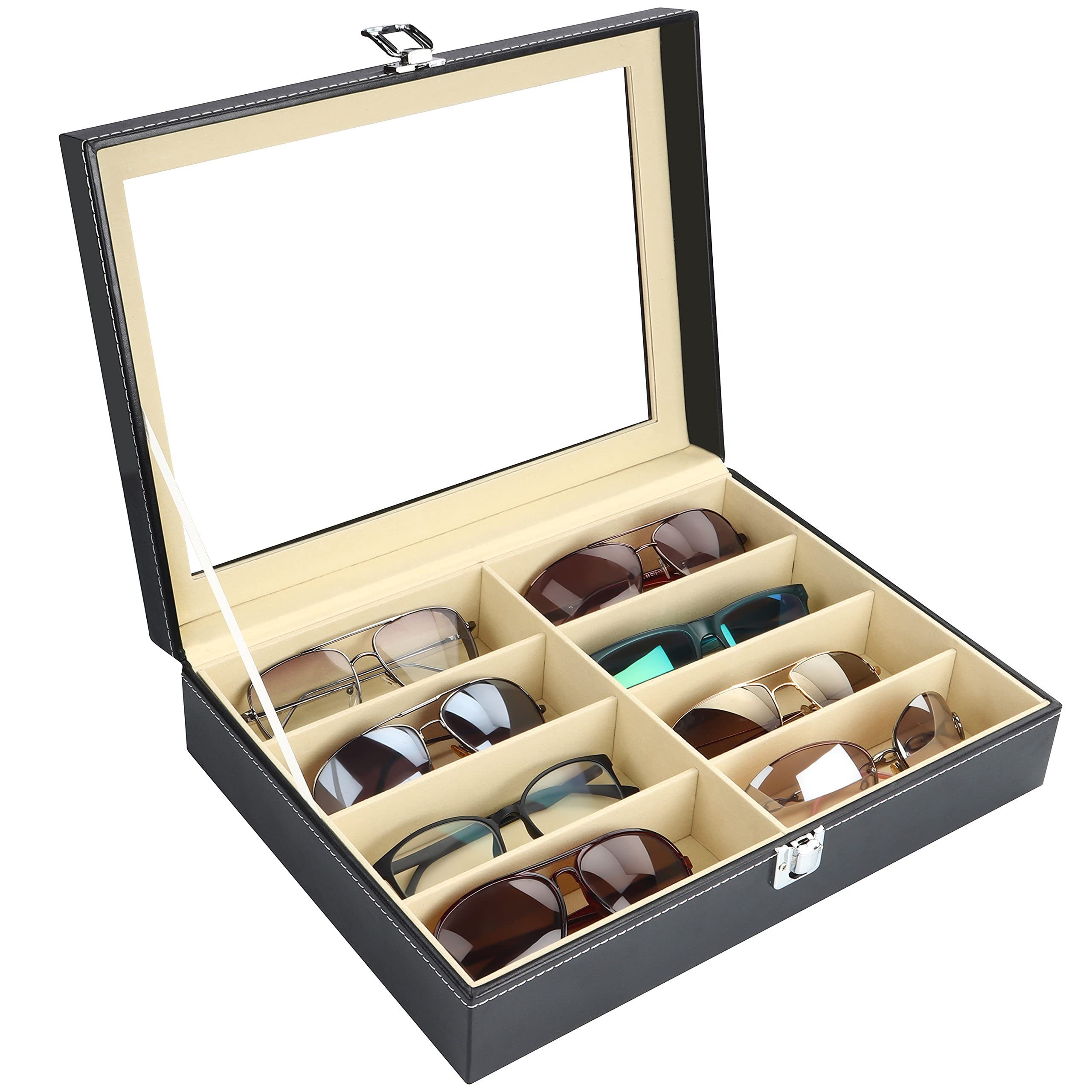 Holz Brillenkoffer 6 Brillen Brillenaufbewahrung Brillenbox