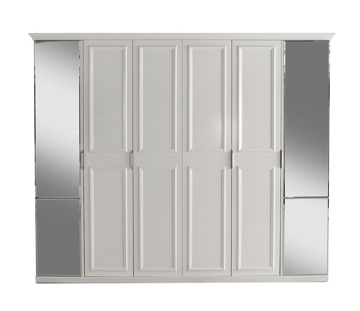 JVmoebel Kleiderschrank Weiß Kleiderschrank mit Glastüren Holzschrank Schlafzimmerschrank (1-St., Kleiderschrank) Made in Europa